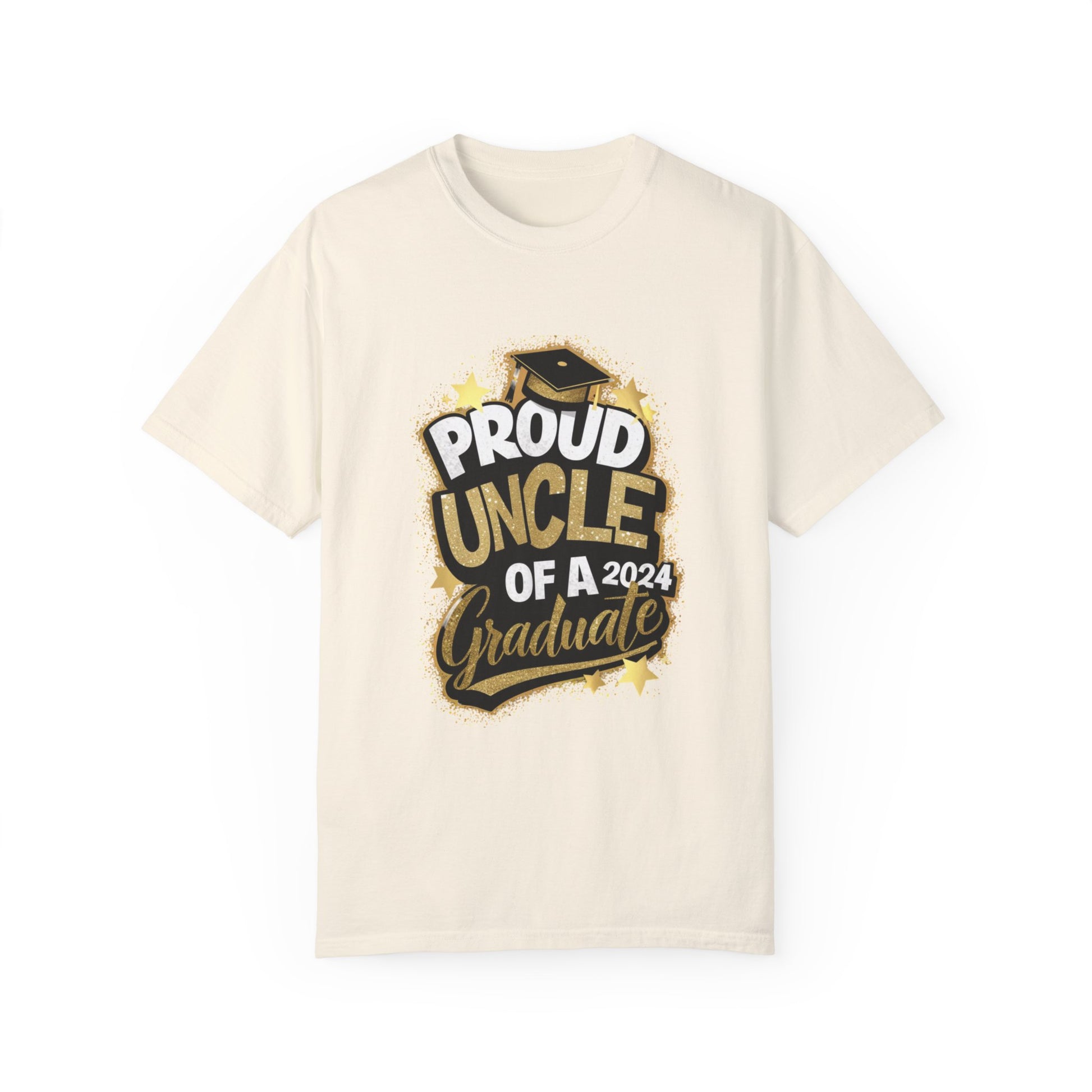 Proud Uncle of a 2024 Graduate Unisex Garment-dyed T-shirt Cotton Funny Humorous Graphic Soft Premium Unisex Men Women Ivory T-shirt Birthday Gift-10