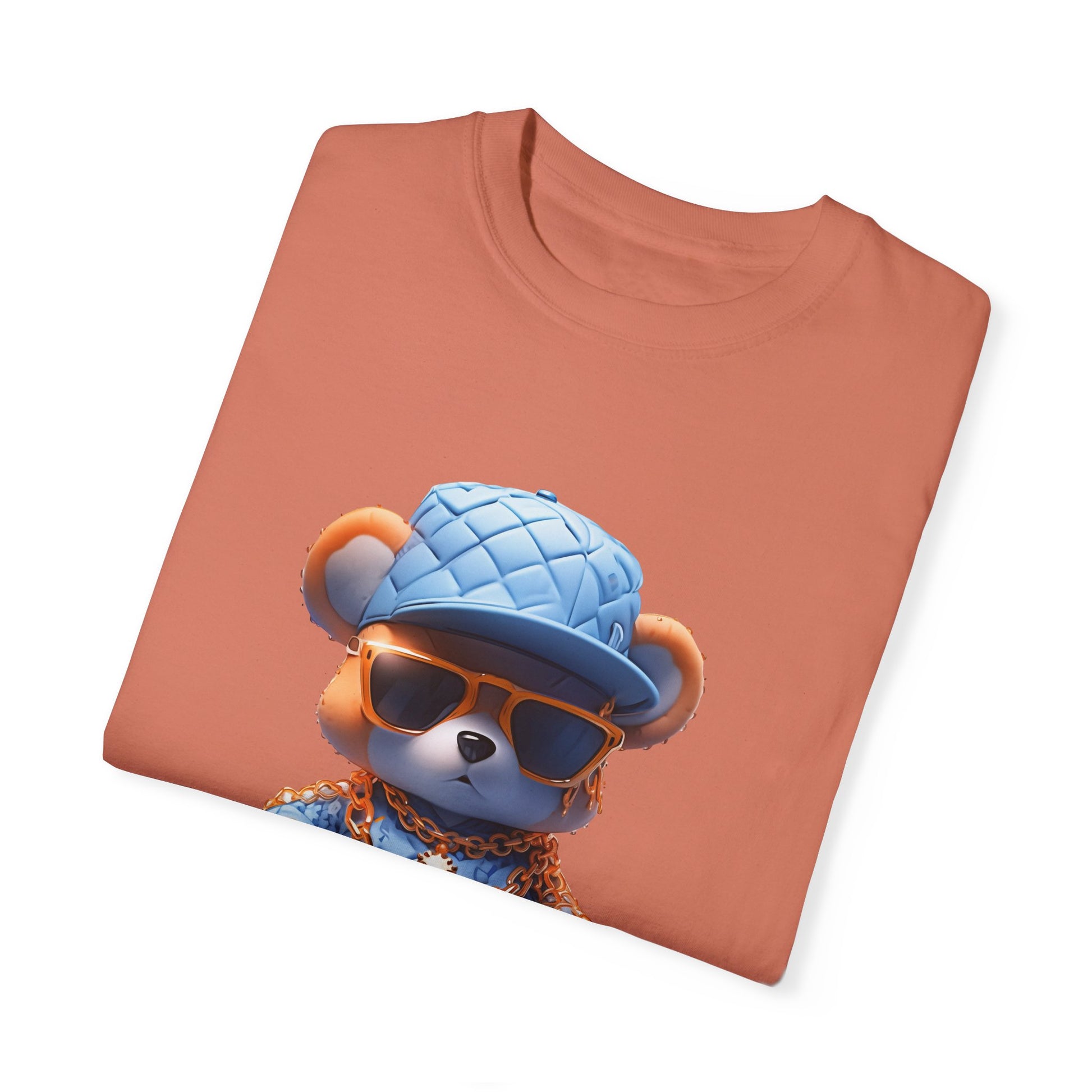 Hip Hop Teddy Bear Graphic Unisex Garment-dyed T-shirt Cotton Funny Humorous Graphic Soft Premium Unisex Men Women Terracotta T-shirt Birthday Gift-56