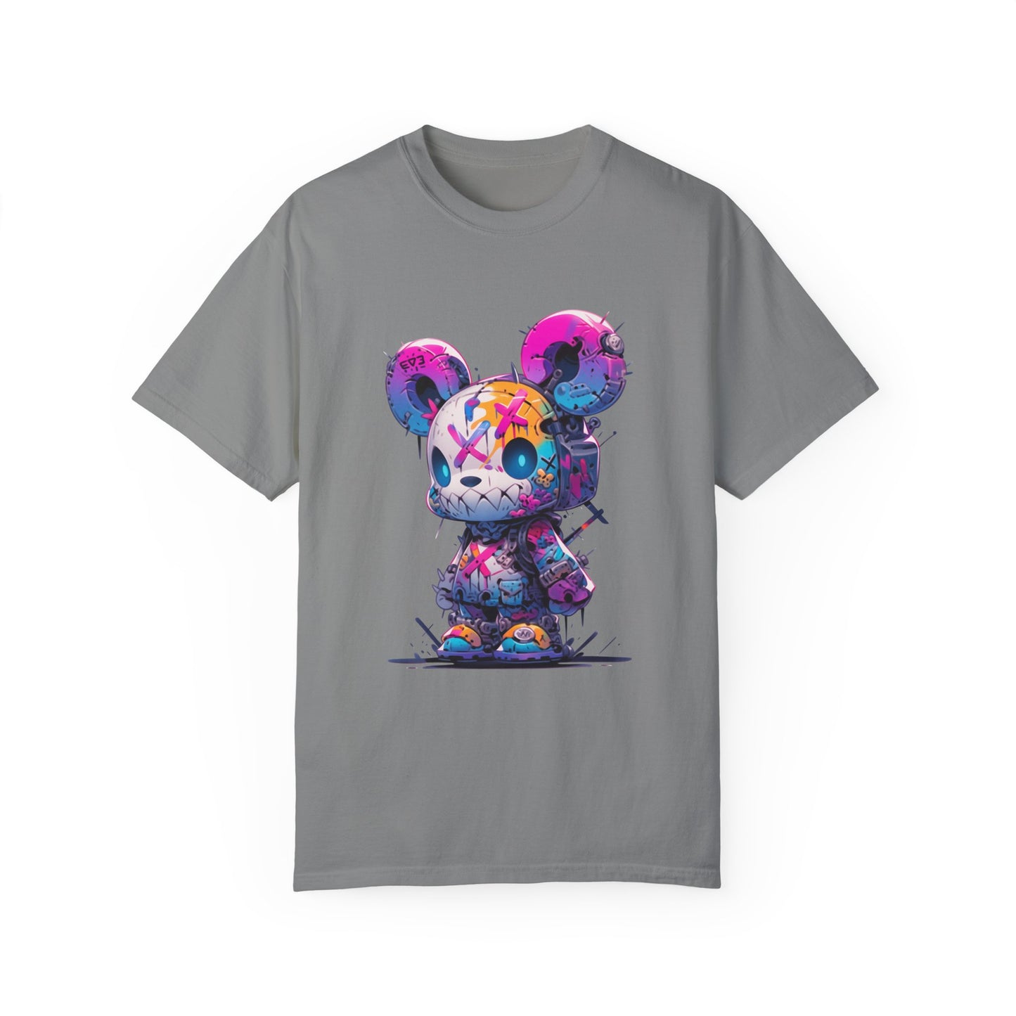 Hip Hop Teddy Bear Graphic Unisex Garment-dyed T-shirt Cotton Funny Humorous Graphic Soft Premium Unisex Men Women Granite T-shirt Birthday Gift-4