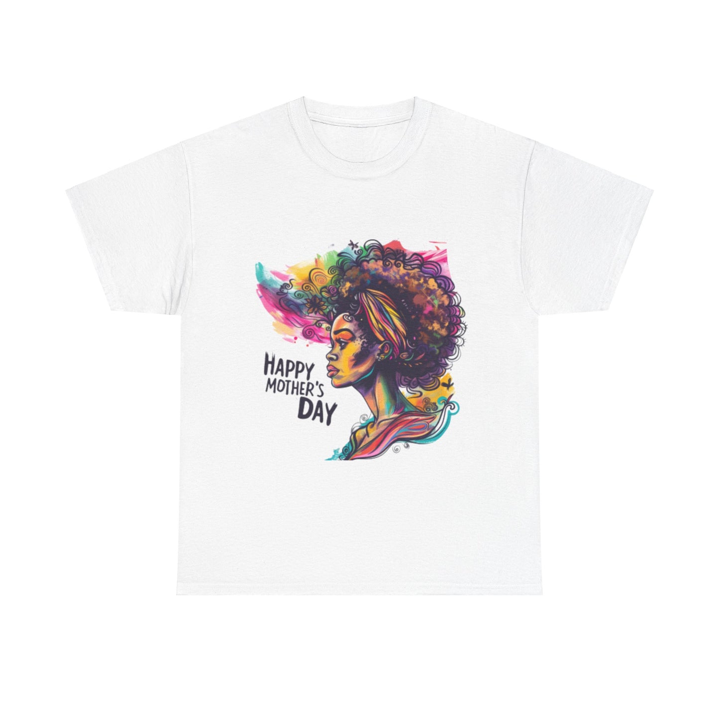 Happy Mother's Day African American Mom Graphic Unisex Heavy Cotton Tee Cotton Funny Humorous Graphic Soft Premium Unisex Men Women White T-shirt Birthday Gift-1