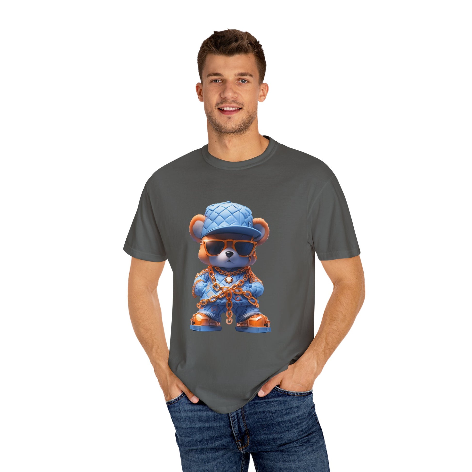 Hip Hop Teddy Bear Graphic Unisex Garment-dyed T-shirt Cotton Funny Humorous Graphic Soft Premium Unisex Men Women Pepper T-shirt Birthday Gift-51