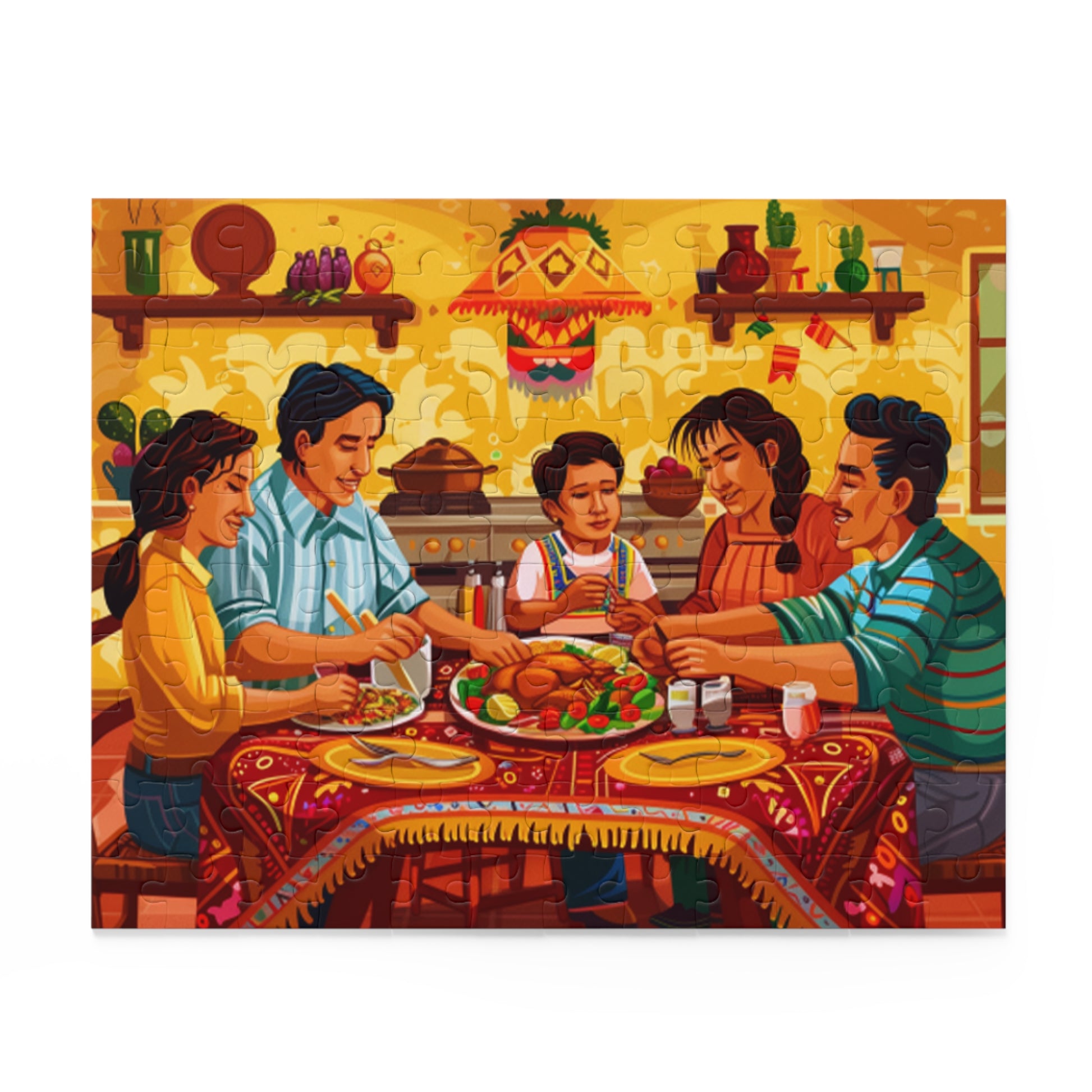 Mexican Family Member Sitting Retro Art Jigsaw Puzzle Adult Birthday Business Jigsaw Puzzle Gift for Him Funny Humorous Indoor Outdoor Game Gift For Her Online-2