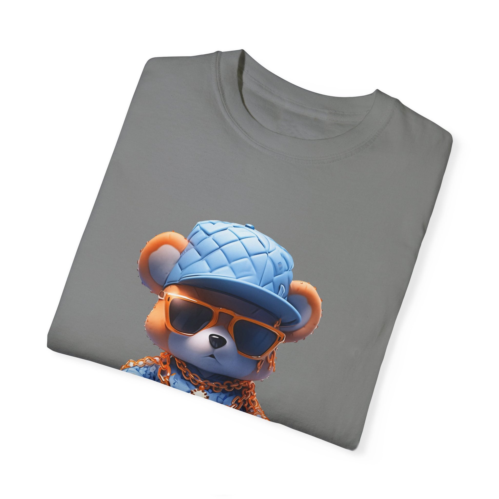 Hip Hop Teddy Bear Graphic Unisex Garment-dyed T-shirt Cotton Funny Humorous Graphic Soft Premium Unisex Men Women Grey T-shirt Birthday Gift-41