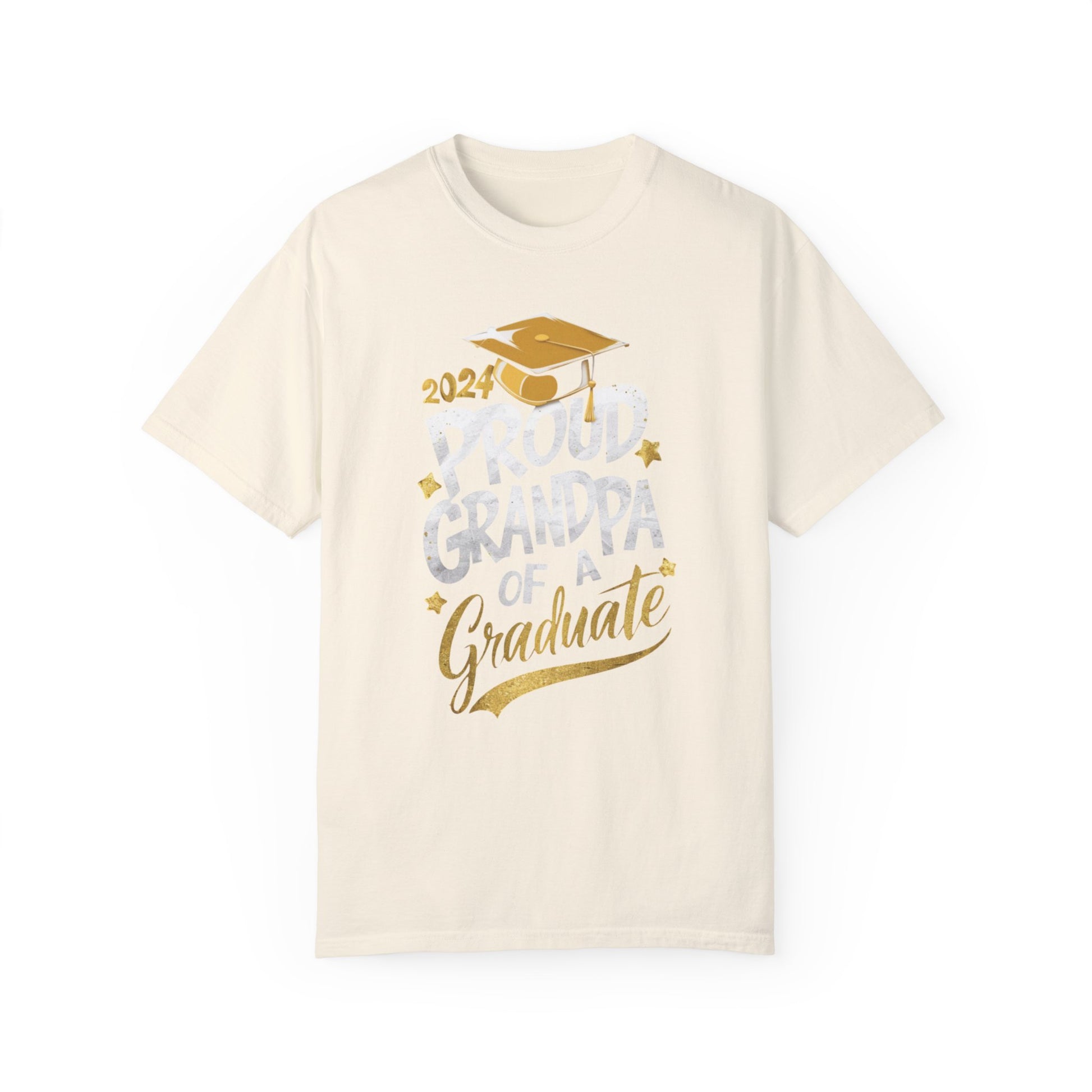 Proud Grandpa of a 2024 Graduate Unisex Garment-dyed T-shirt Cotton Funny Humorous Graphic Soft Premium Unisex Men Women Ivory T-shirt Birthday Gift-10