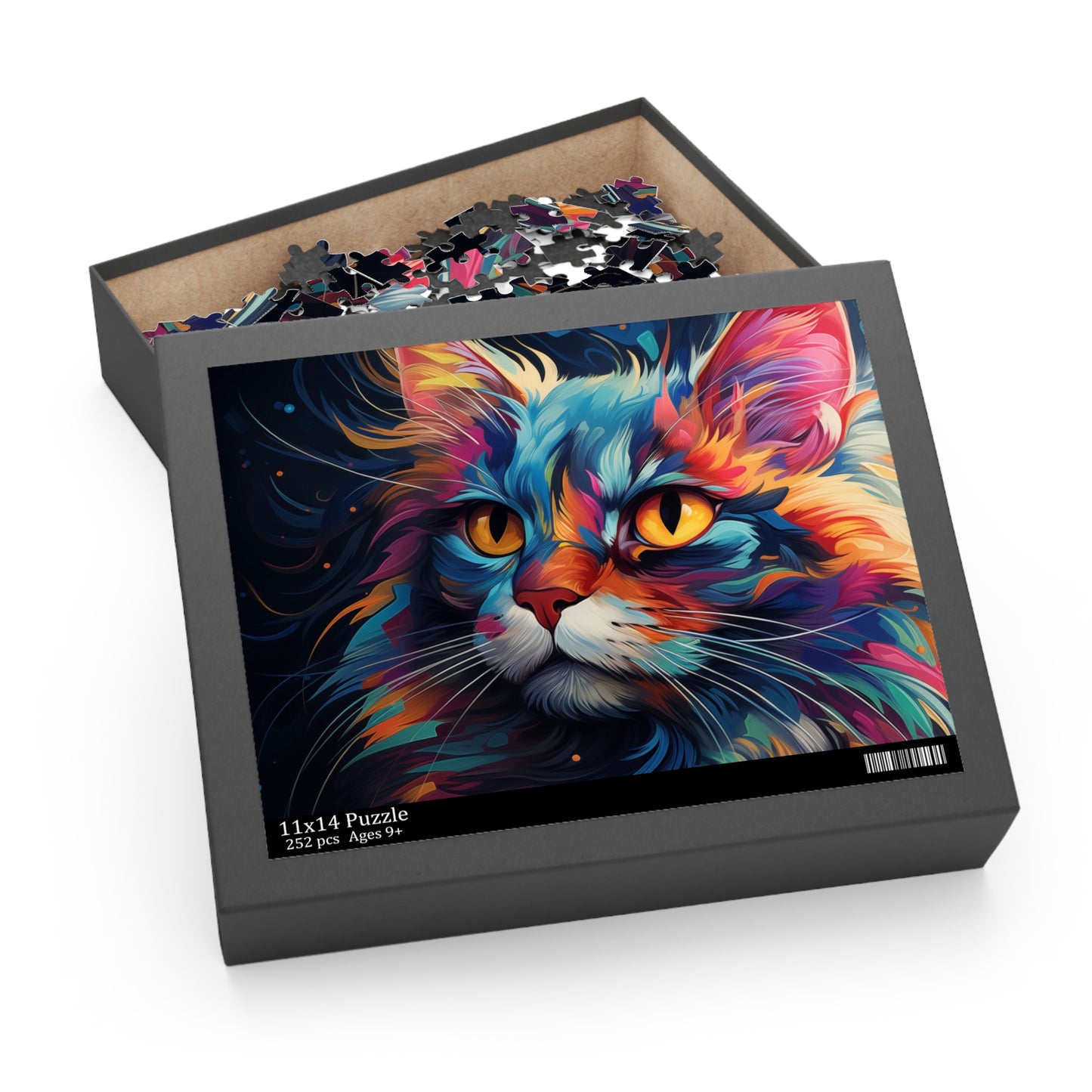 Watercolor Abstract Cat Jigsaw Puzzle for Boys, Girls, Kids Adult Birthday Business Jigsaw Puzzle Gift for Him Funny Humorous Indoor Outdoor Game Gift For Her Online-8
