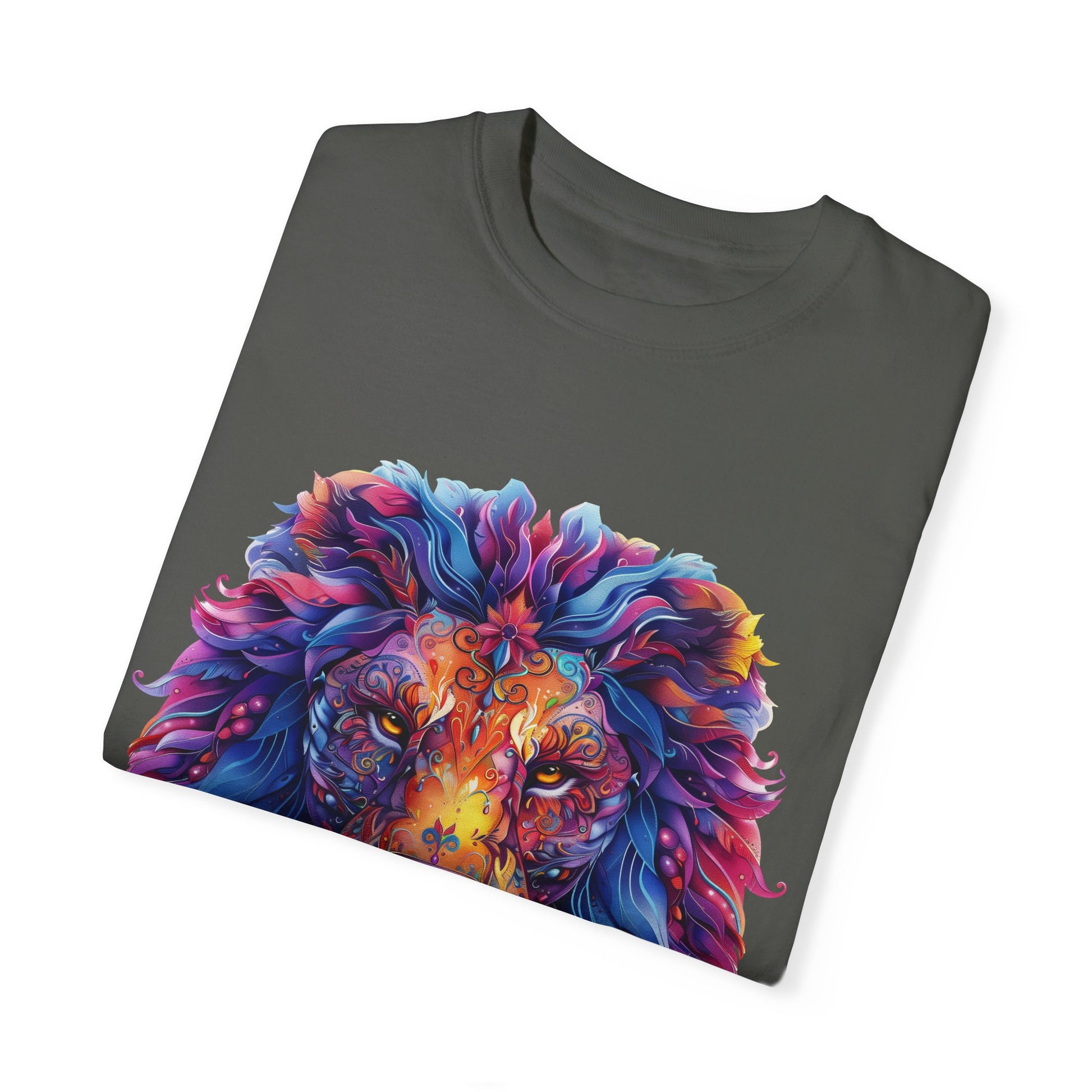 Lion Head Cool Graphic Design Novelty Unisex Garment-dyed T-shirt Cotton Funny Humorous Graphic Soft Premium Unisex Men Women Pepper T-shirt Birthday Gift-50