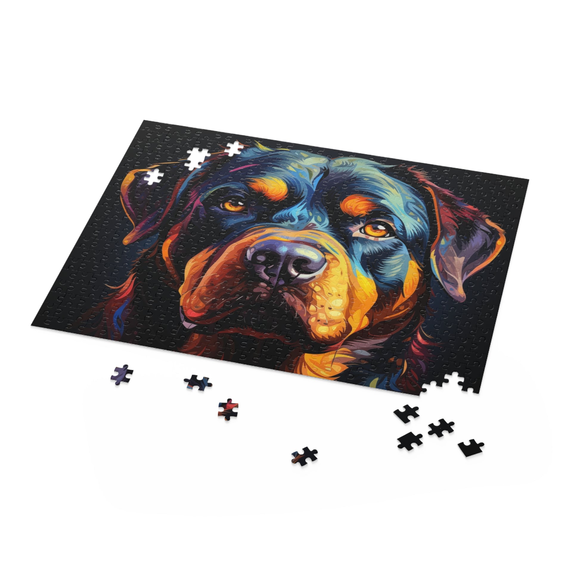 Watercolor Rottweiler Dog Jigsaw Puzzle for Boys, Girls, Kids Adult Birthday Business Jigsaw Puzzle Gift for Him Funny Humorous Indoor Outdoor Game Gift For Her Online-5