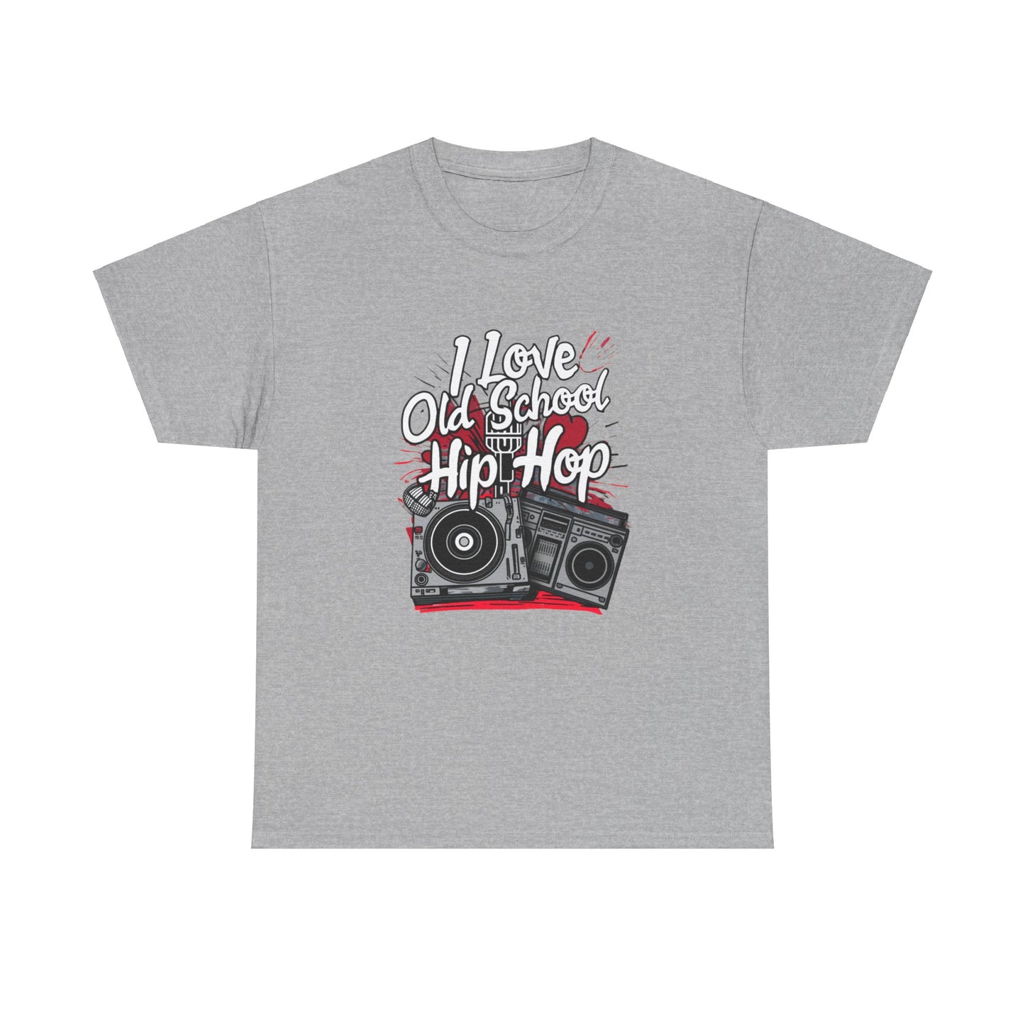 I Love Old School Hip Hop Urban Graphic Unisex Heavy Cotton Tee Cotton Funny Humorous Graphic Soft Premium Unisex Men Women Ash T-shirt Birthday Gift-9