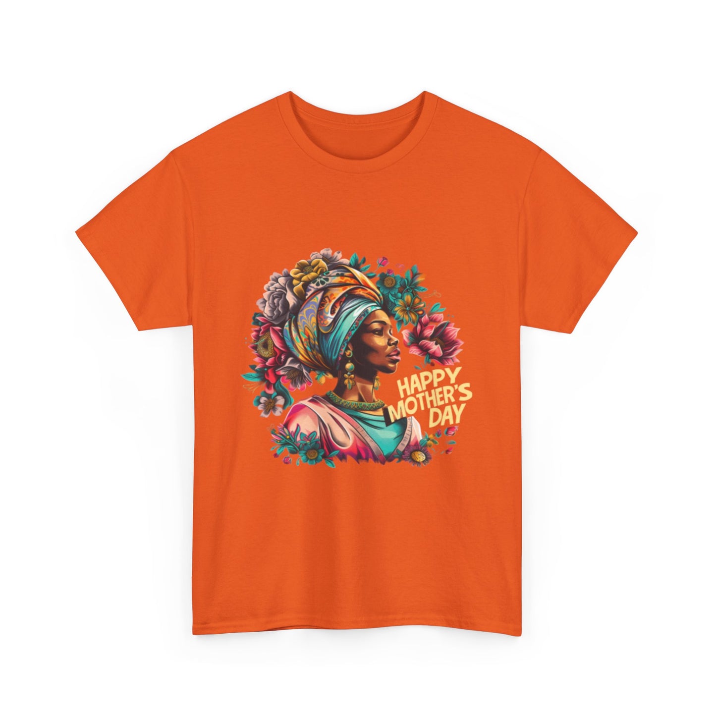 Happy Mother's Day African American Mom Graphic Unisex Heavy Cotton Tee Cotton Funny Humorous Graphic Soft Premium Unisex Men Women Orange T-shirt Birthday Gift-30