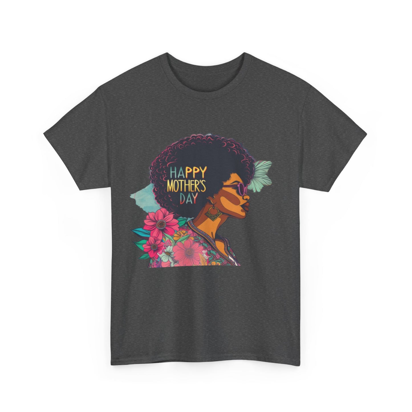 Happy Mother's Day African American Mom Graphic Unisex Heavy Cotton Tee Cotton Funny Humorous Graphic Soft Premium Unisex Men Women Dark Heather T-shirt Birthday Gift-24