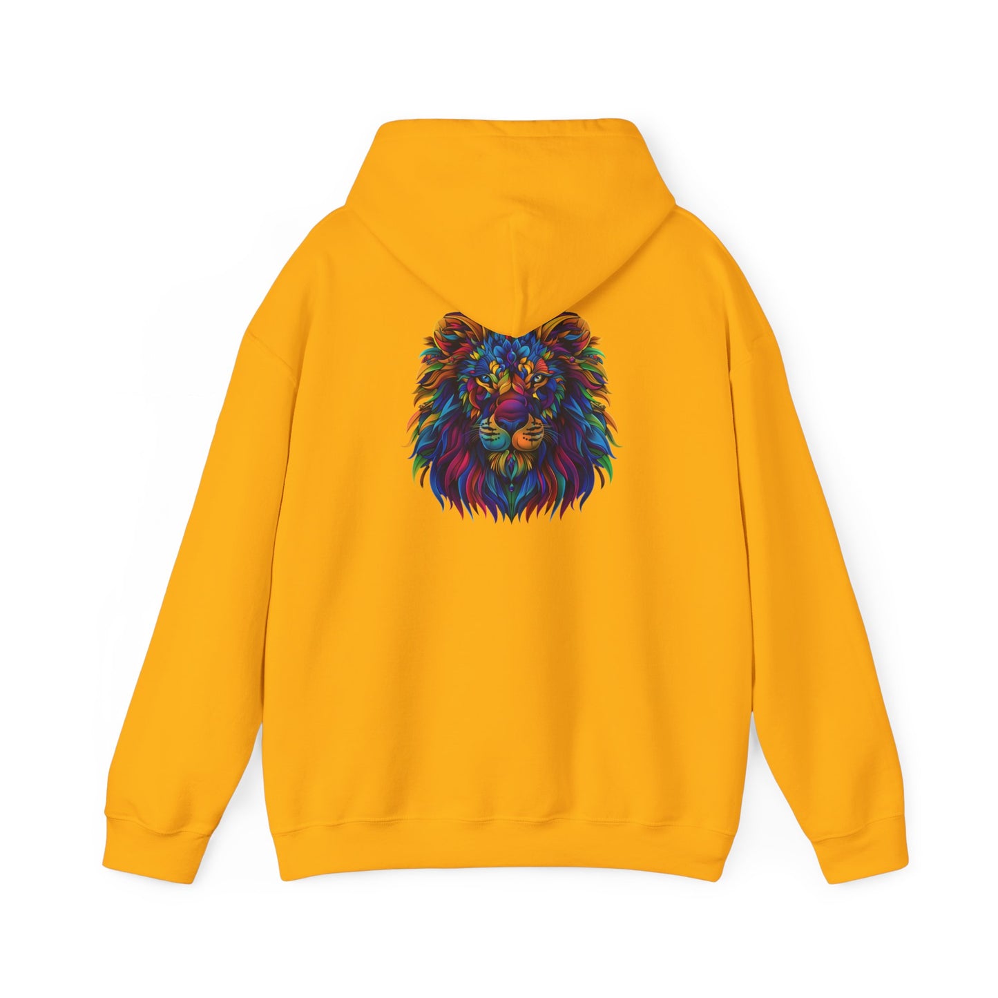 Lion Head Graphic Unisex Heavy Blend™ Hooded Sweatshirt Cotton Funny Humorous Graphic Soft Premium Unisex Men Women Gold Hooded Sweatshirt Birthday Gift-12