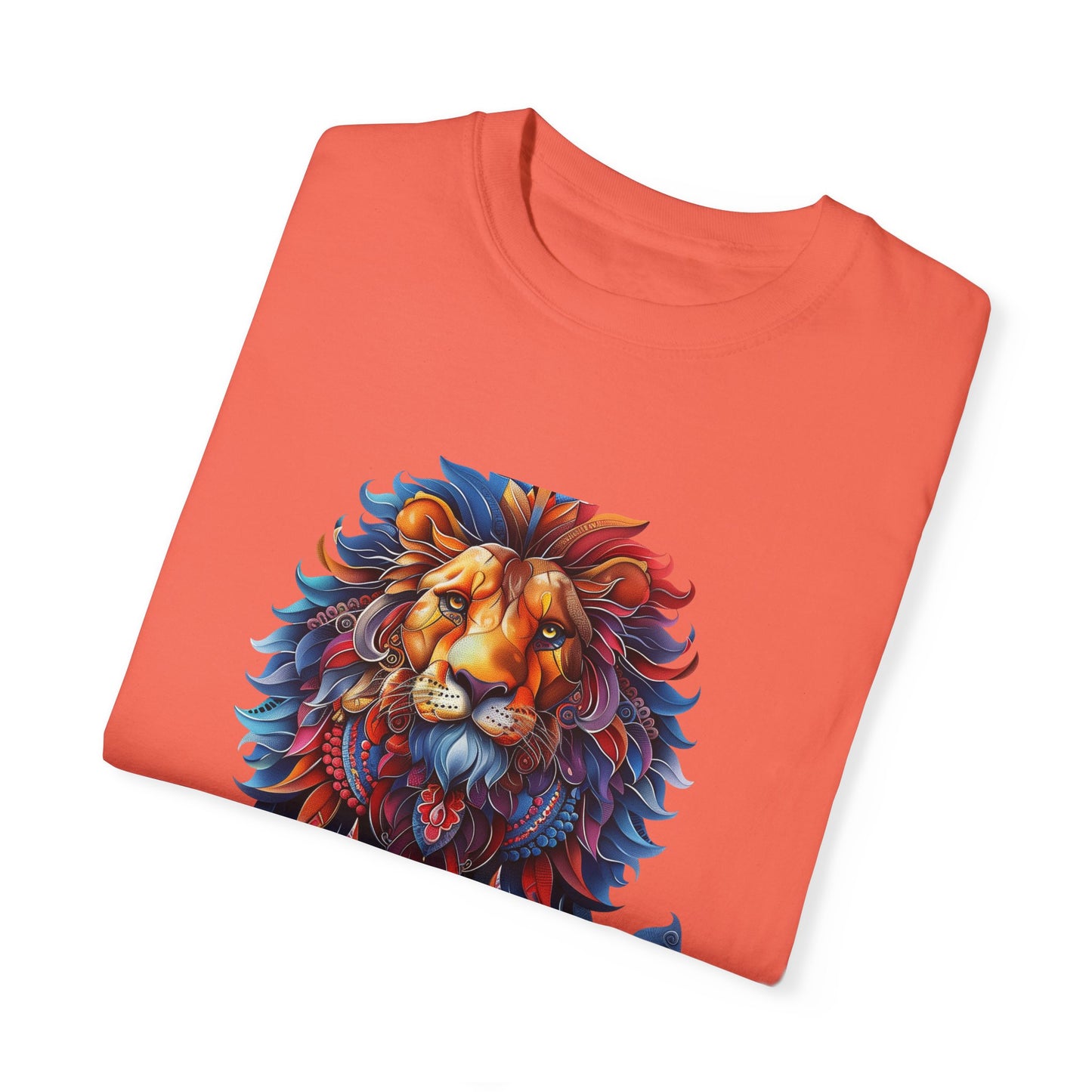 Copy of Lion Head Cool Graphic Design Novelty Unisex Garment-dyed T-shirt Cotton Funny Humorous Graphic Soft Premium Unisex Men Women Bright Salmon T-shirt Birthday Gift-32