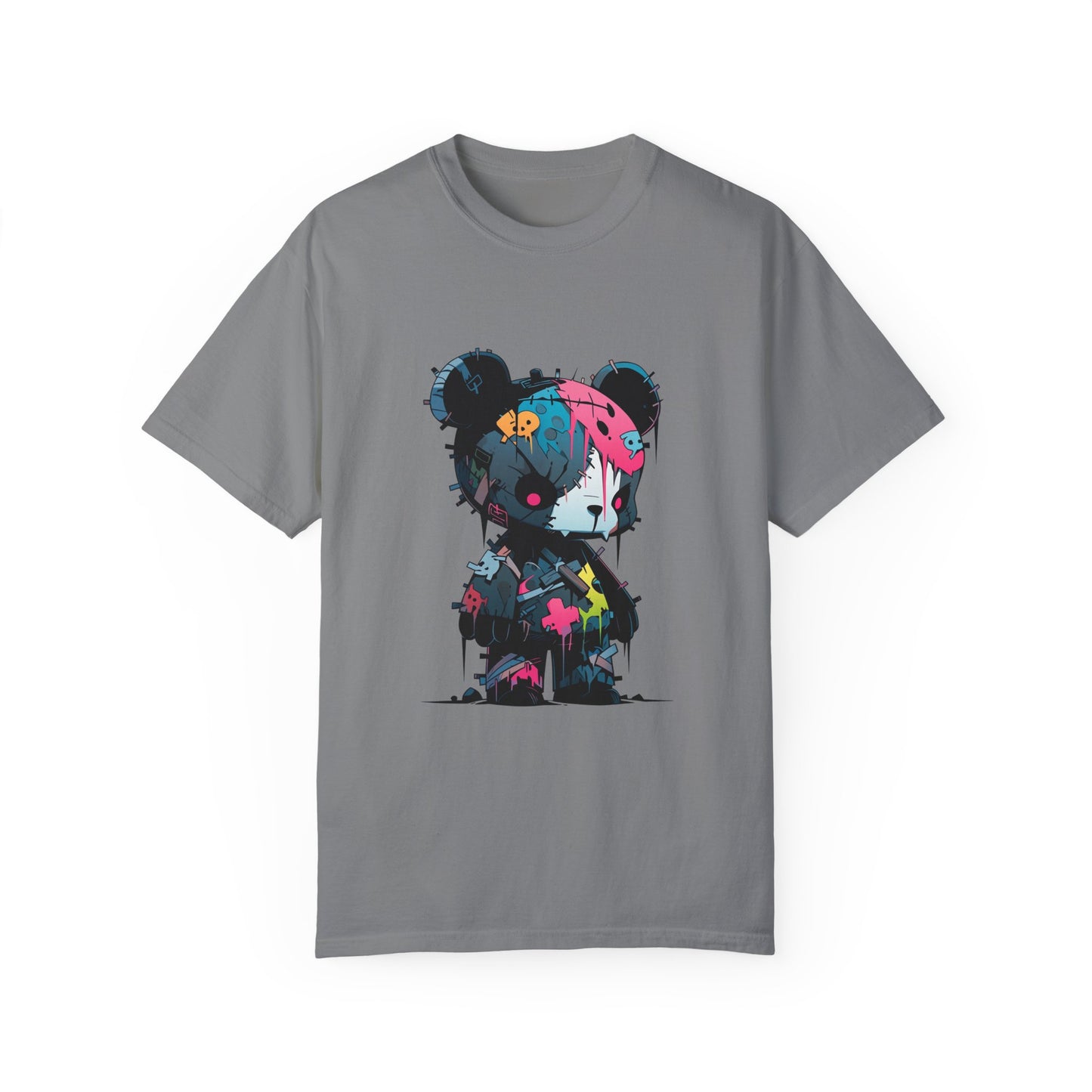 Hip Hop Teddy Bear Graphic Unisex Garment-dyed T-shirt Cotton Funny Humorous Graphic Soft Premium Unisex Men Women Grey T-shirt Birthday Gift-9