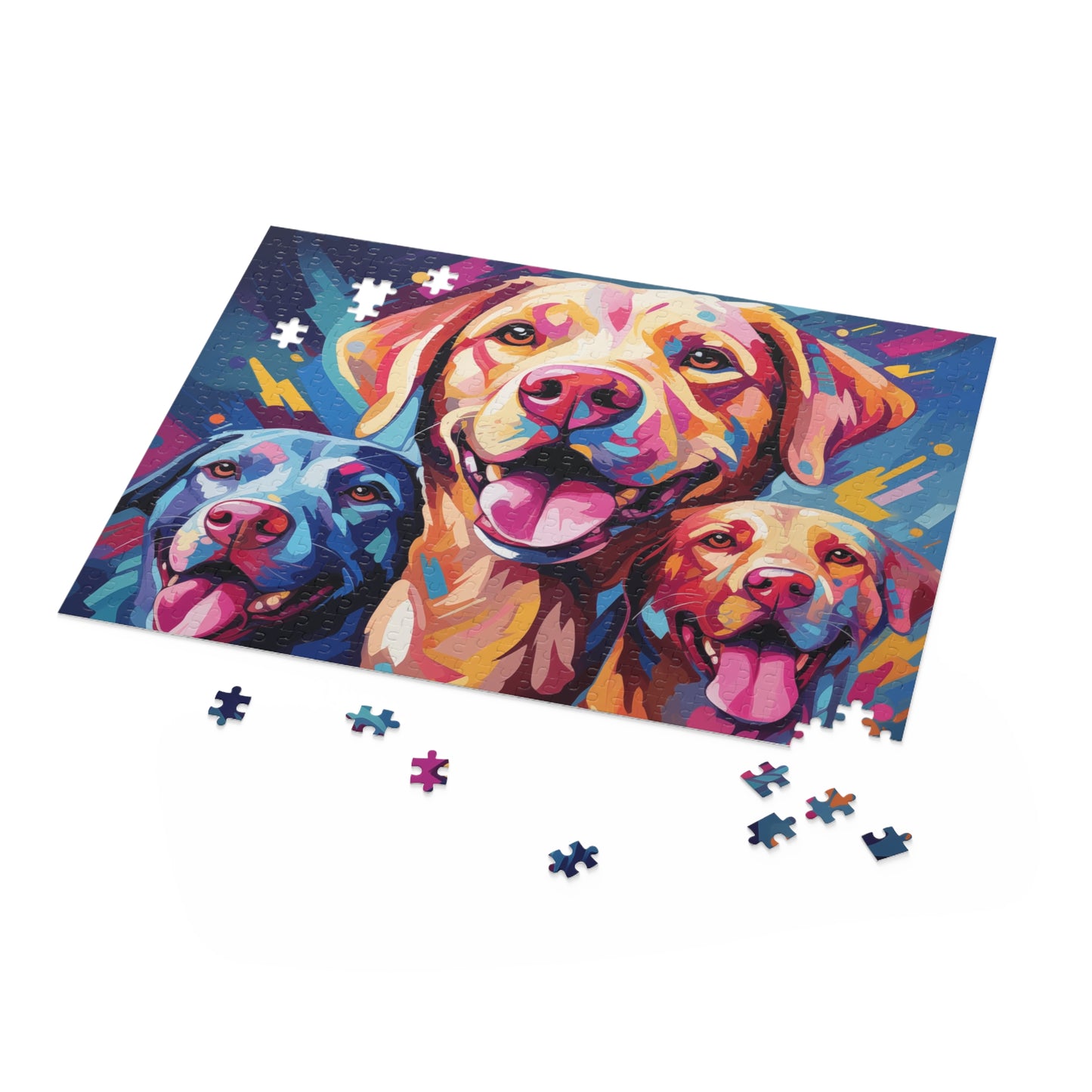 Labrador Abstract Watercolor Vibrant Jigsaw Dog Puzzle for Boys, Girls, Kids Adult Birthday Business Jigsaw Puzzle Gift for Him Funny Humorous Indoor Outdoor Game Gift For Her Online-5