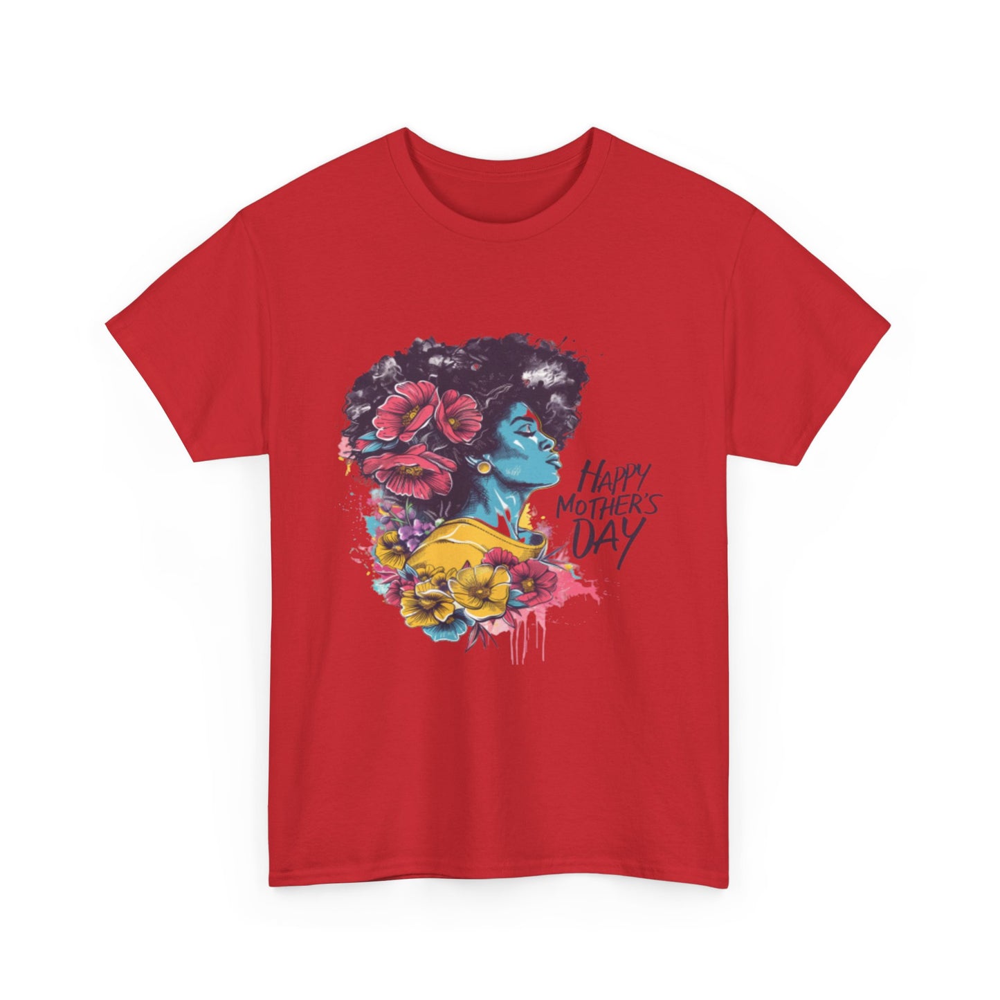 Happy Mother's Day African American Mom Graphic Unisex Heavy Cotton Tee Cotton Funny Humorous Graphic Soft Premium Unisex Men Women Red T-shirt Birthday Gift-33