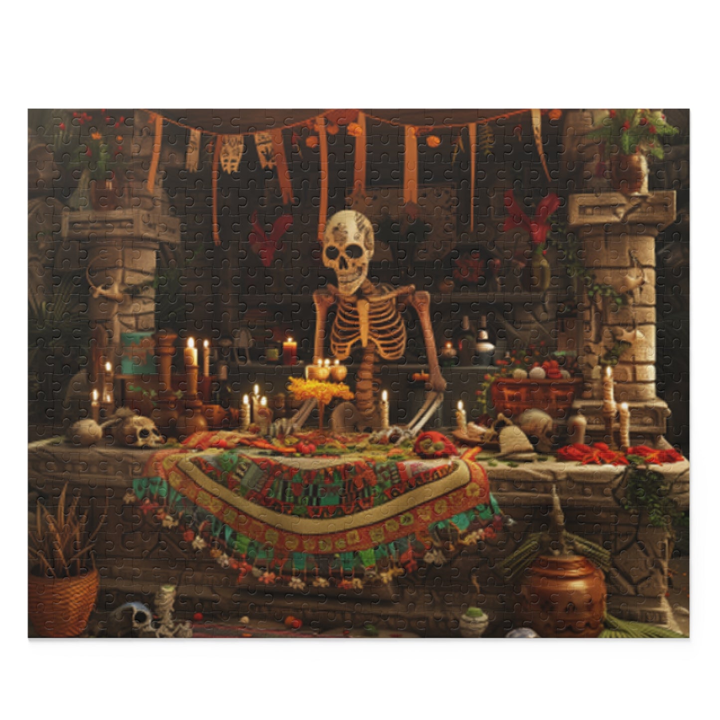 Mexican Art Day of the Dead Día de Muertos Jigsaw Puzzle Adult Birthday Business Jigsaw Puzzle Gift for Him Funny Humorous Indoor Outdoor Game Gift For Her Online-1