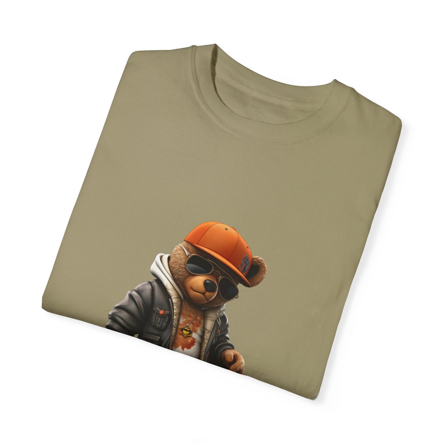 Hip Hop Teddy Bear Graphic Unisex Garment-dyed T-shirt Cotton Funny Humorous Graphic Soft Premium Unisex Men Women Khaki T-shirt Birthday Gift-47