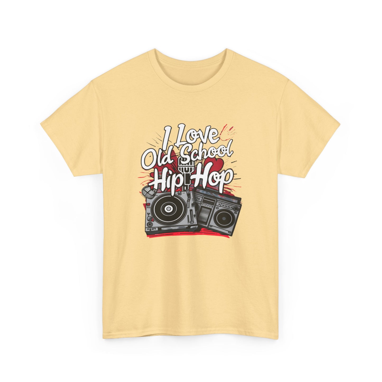 I Love Old School Hip Hop Urban Graphic Unisex Heavy Cotton Tee Cotton Funny Humorous Graphic Soft Premium Unisex Men Women Yellow Haze T-shirt Birthday Gift-45