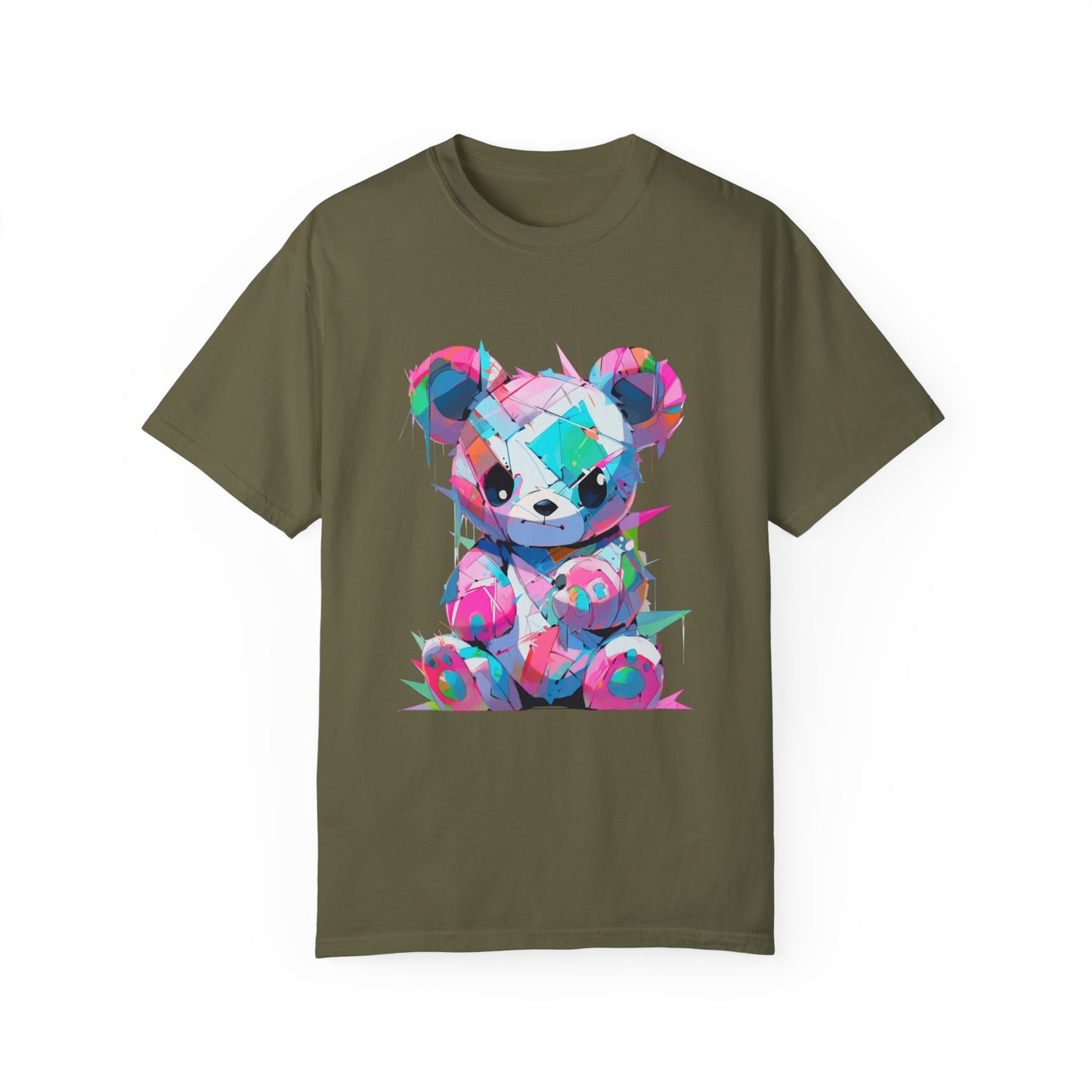 Hip Hop Teddy Bear Graphic Unisex Garment-dyed T-shirt Cotton Funny Humorous Graphic Soft Premium Unisex Men Women Sage T-shirt Birthday Gift-13