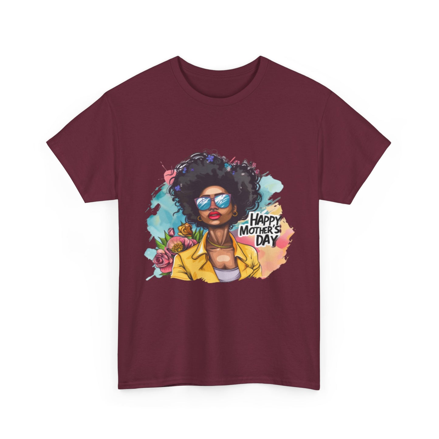 Happy Mother's Day African American Mom Graphic Unisex Heavy Cotton Tee Cotton Funny Humorous Graphic Soft Premium Unisex Men Women Maroon T-shirt Birthday Gift-27