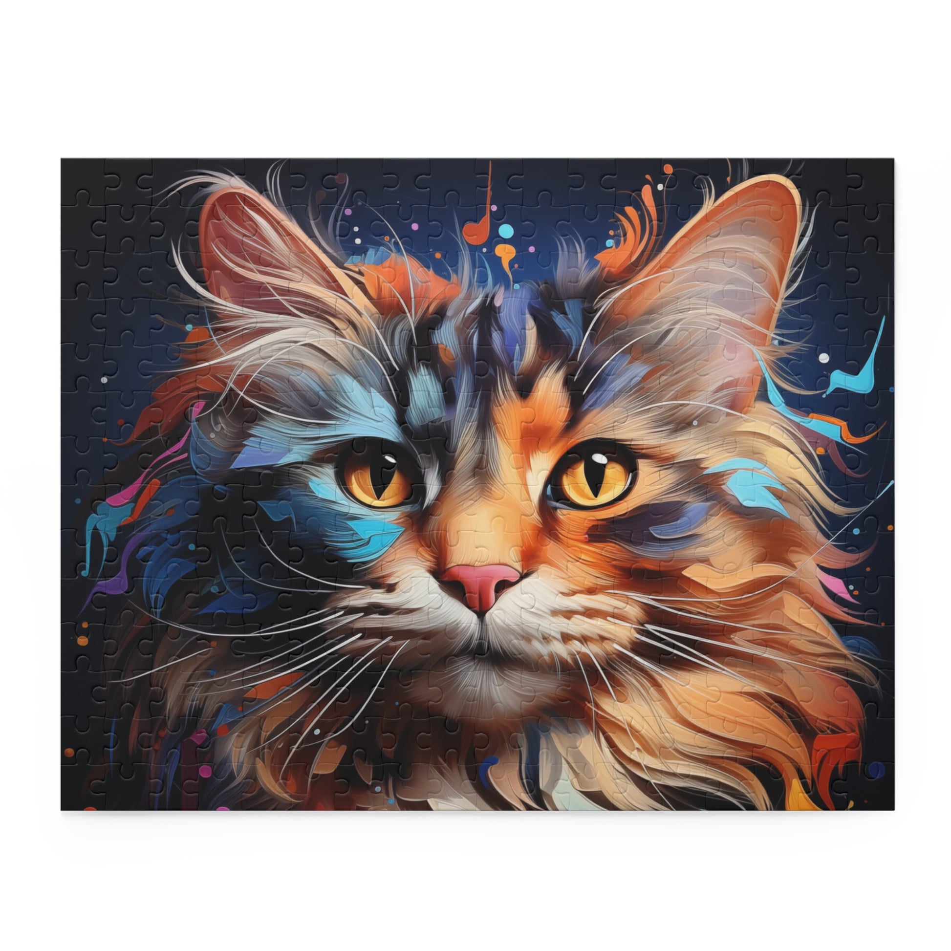 Watercolor Abstract Cat Jigsaw Puzzle for Boys, Girls, Kids Adult Birthday Business Jigsaw Puzzle Gift for Him Funny Humorous Indoor Outdoor Game Gift For Her Online-3