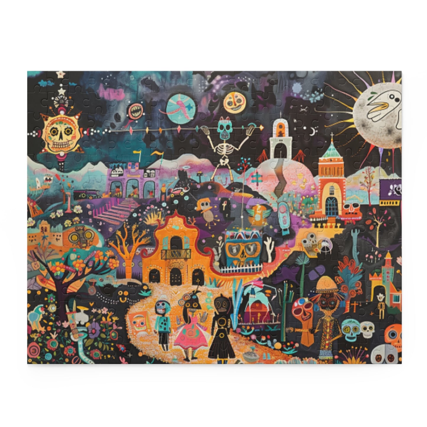 Mexican Art Day of the Dead Día de Muertos Jigsaw Puzzle Adult Birthday Business Jigsaw Puzzle Gift for Him Funny Humorous Indoor Outdoor Game Gift For Her Online-3