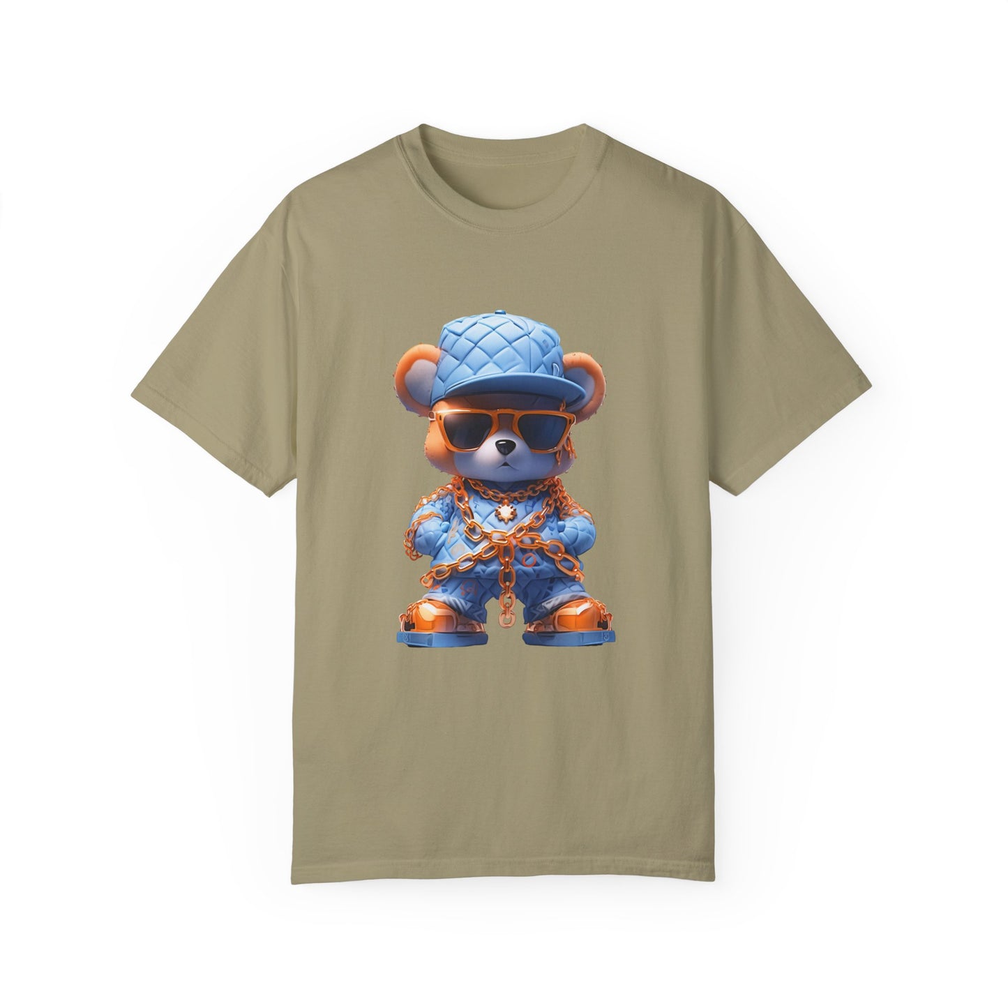 Hip Hop Teddy Bear Graphic Unisex Garment-dyed T-shirt Cotton Funny Humorous Graphic Soft Premium Unisex Men Women Khaki T-shirt Birthday Gift-11