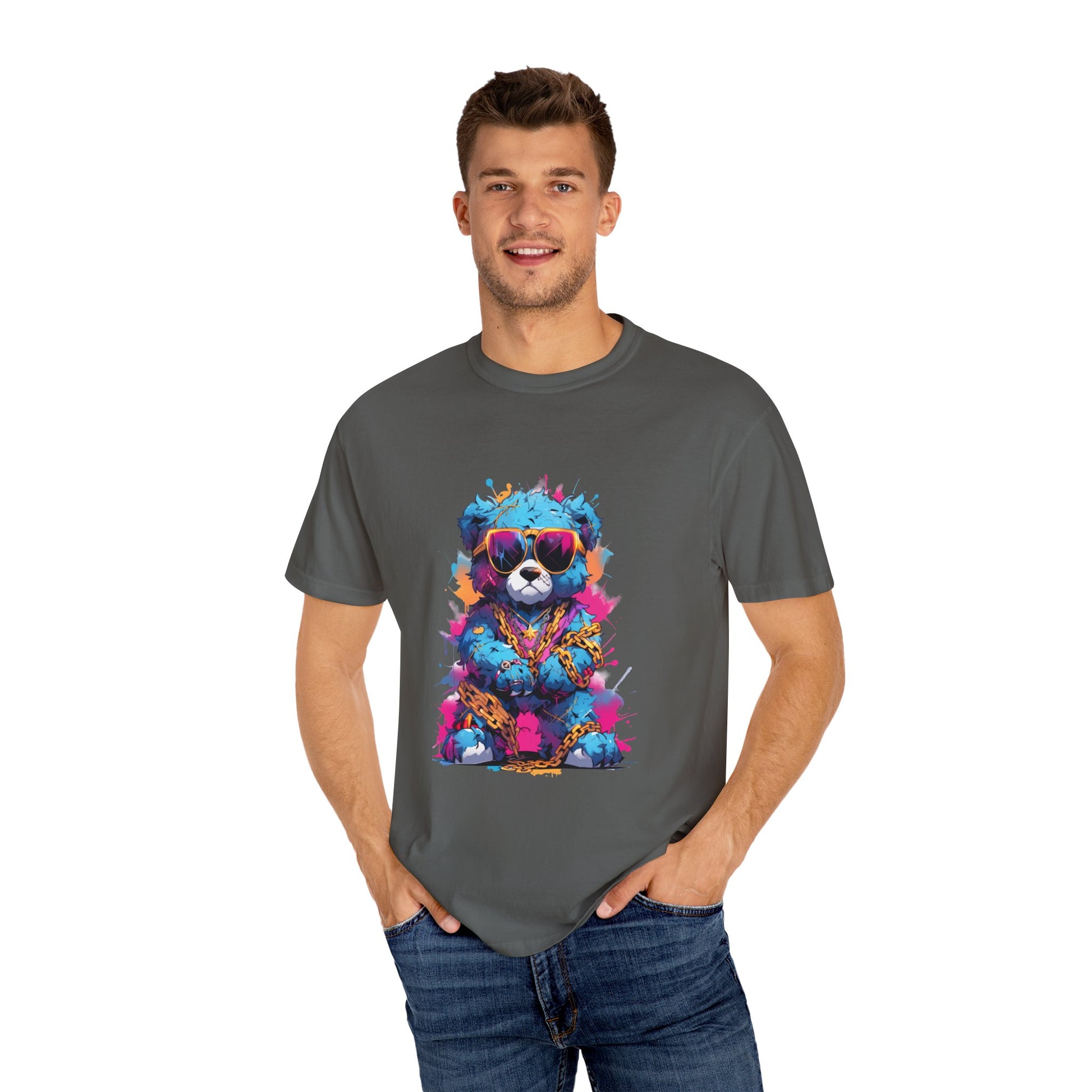 Hip Hop Teddy Bear Graphic Unisex Garment-dyed T-shirt Cotton Funny Humorous Graphic Soft Premium Unisex Men Women Pepper T-shirt Birthday Gift-51