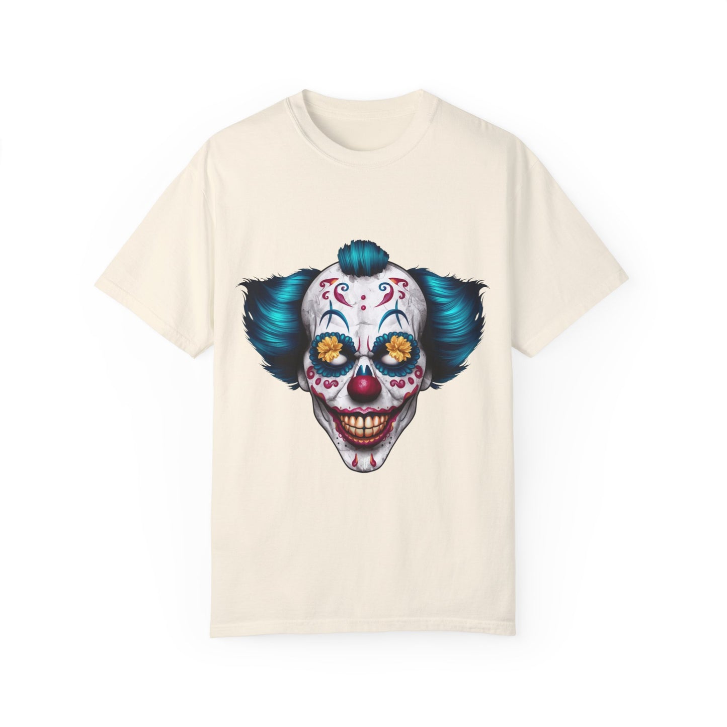 Funny Horror Scary Clown Face Urban Sarcastic Graphic Unisex Garment Dyed T-shirt Cotton Funny Humorous Graphic Soft Premium Unisex Men Women Ivory T-shirt Birthday Gift-10