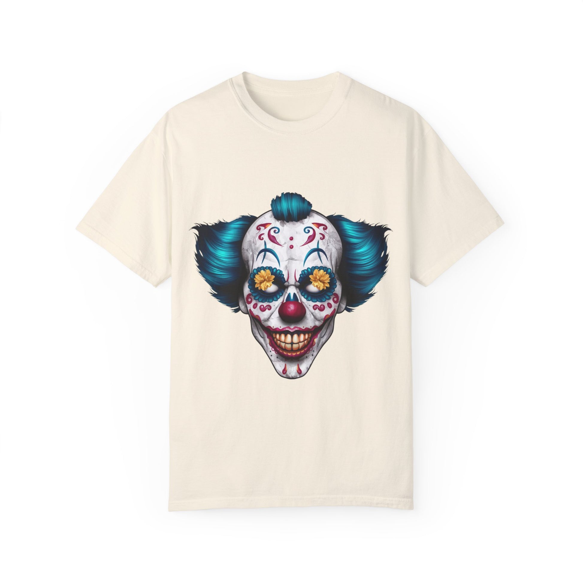 Funny Horror Scary Clown Face Urban Sarcastic Graphic Unisex Garment Dyed T-shirt Cotton Funny Humorous Graphic Soft Premium Unisex Men Women Ivory T-shirt Birthday Gift-10