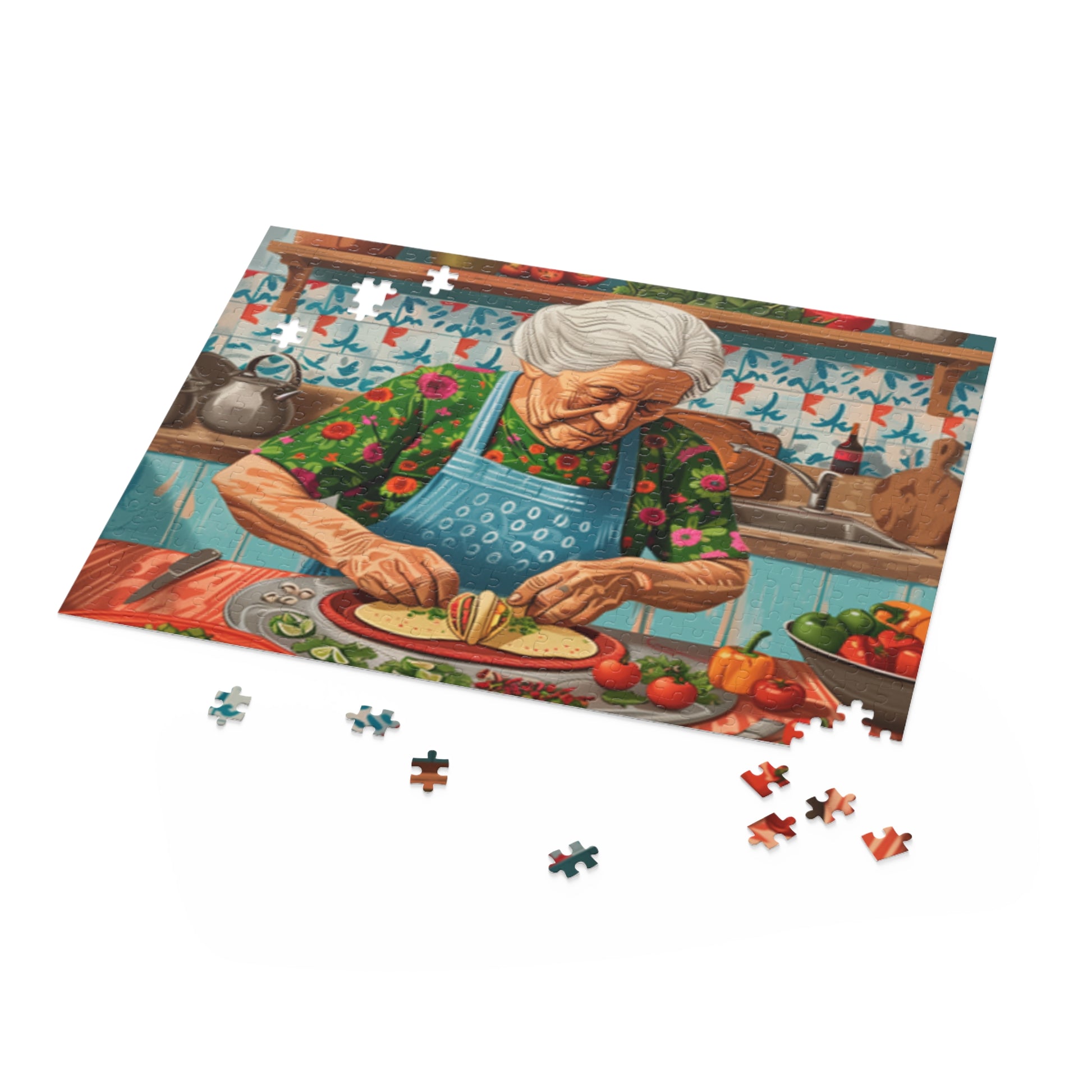 Mexican Art Retro Women Kitchen Jigsaw Puzzle Adult Birthday Business Jigsaw Puzzle Gift for Him Funny Humorous Indoor Outdoor Game Gift For Her Online-5