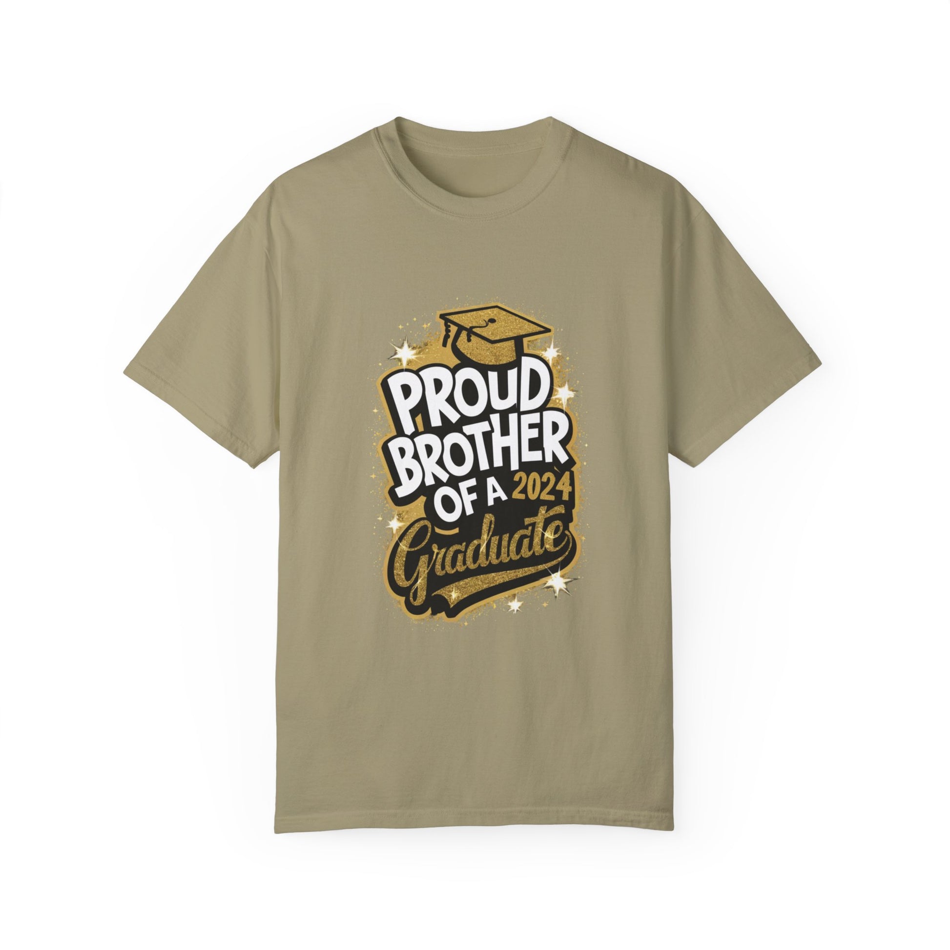 Proud Brother of a 2024 Graduate Unisex Garment-dyed T-shirt Cotton Funny Humorous Graphic Soft Premium Unisex Men Women Khaki T-shirt Birthday Gift-11