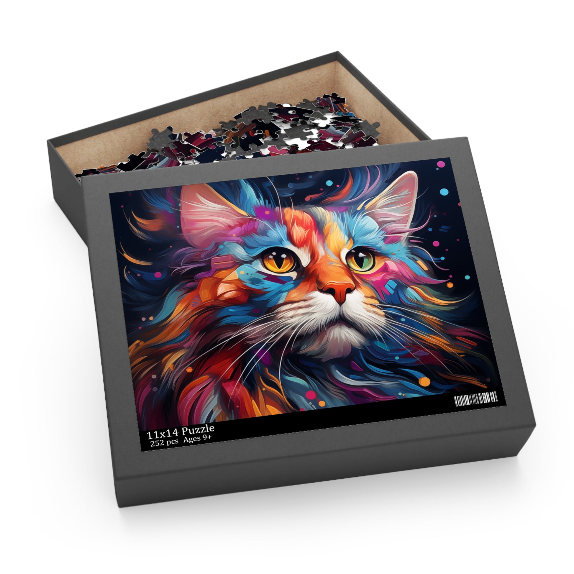 Abstract Watercolor Cat Jigsaw Puzzle Adult Birthday Business Jigsaw Puzzle Gift for Him Funny Humorous Indoor Outdoor Game Gift For Her Online-8