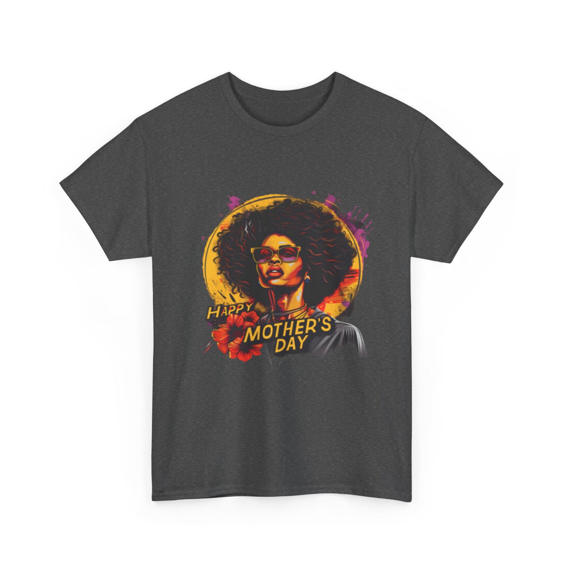 Happy Mother's Day African American Mom Graphic Unisex Heavy Cotton Tee Cotton Funny Humorous Graphic Soft Premium Unisex Men Women Dark Heather T-shirt Birthday Gift-24