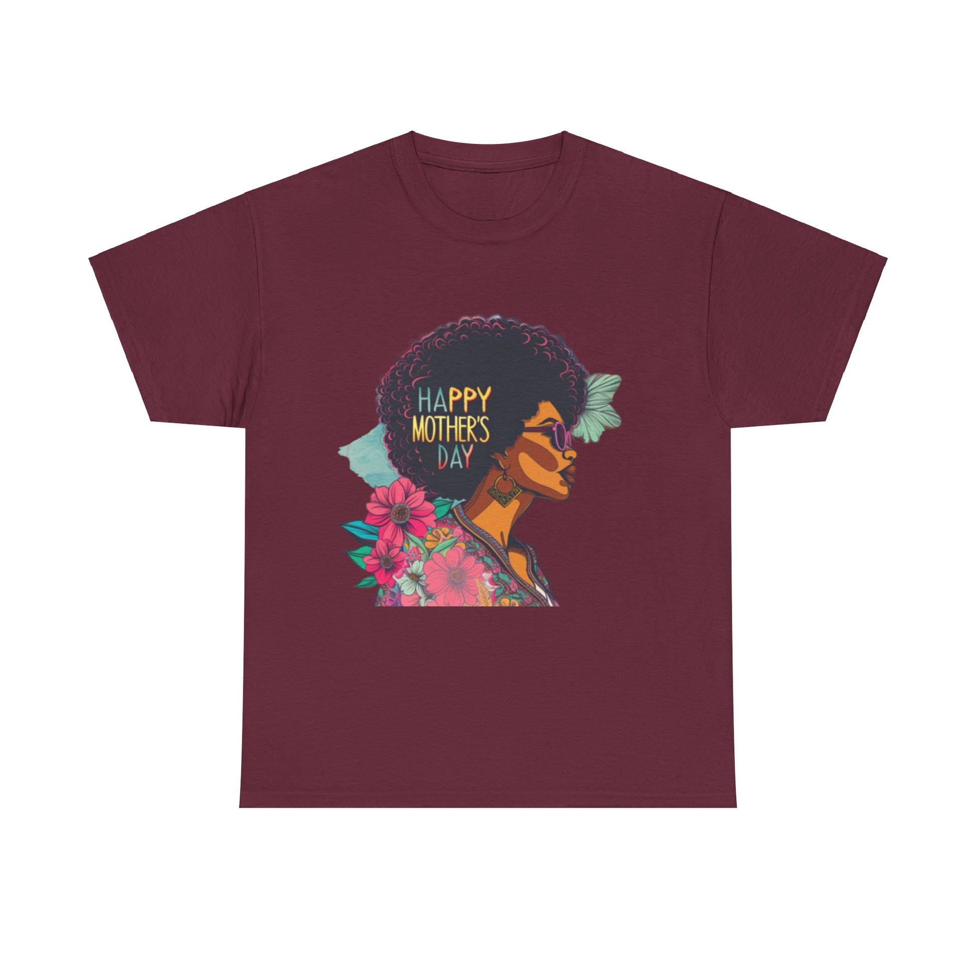 Happy Mother's Day African American Mom Graphic Unisex Heavy Cotton Tee Cotton Funny Humorous Graphic Soft Premium Unisex Men Women Maroon T-shirt Birthday Gift-5