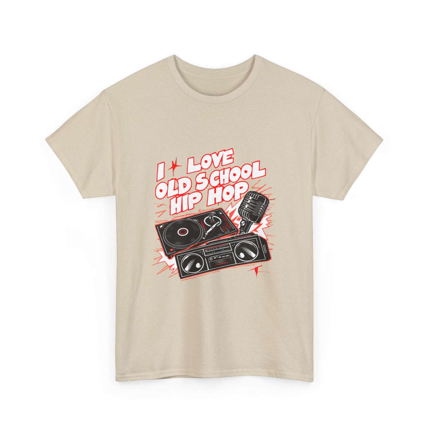 I Love Old School Hip Hop Urban Graphic Unisex Heavy Cotton Tee Cotton Funny Humorous Graphic Soft Premium Unisex Men Women Sand T-shirt Birthday Gift-36