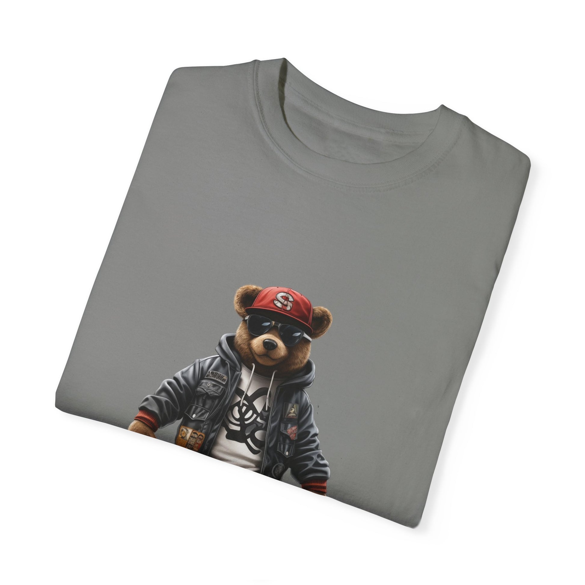 Hip Hop Teddy Bear Graphic Unisex Garment-dyed T-shirt Cotton Funny Humorous Graphic Soft Premium Unisex Men Women Granite T-shirt Birthday Gift-26