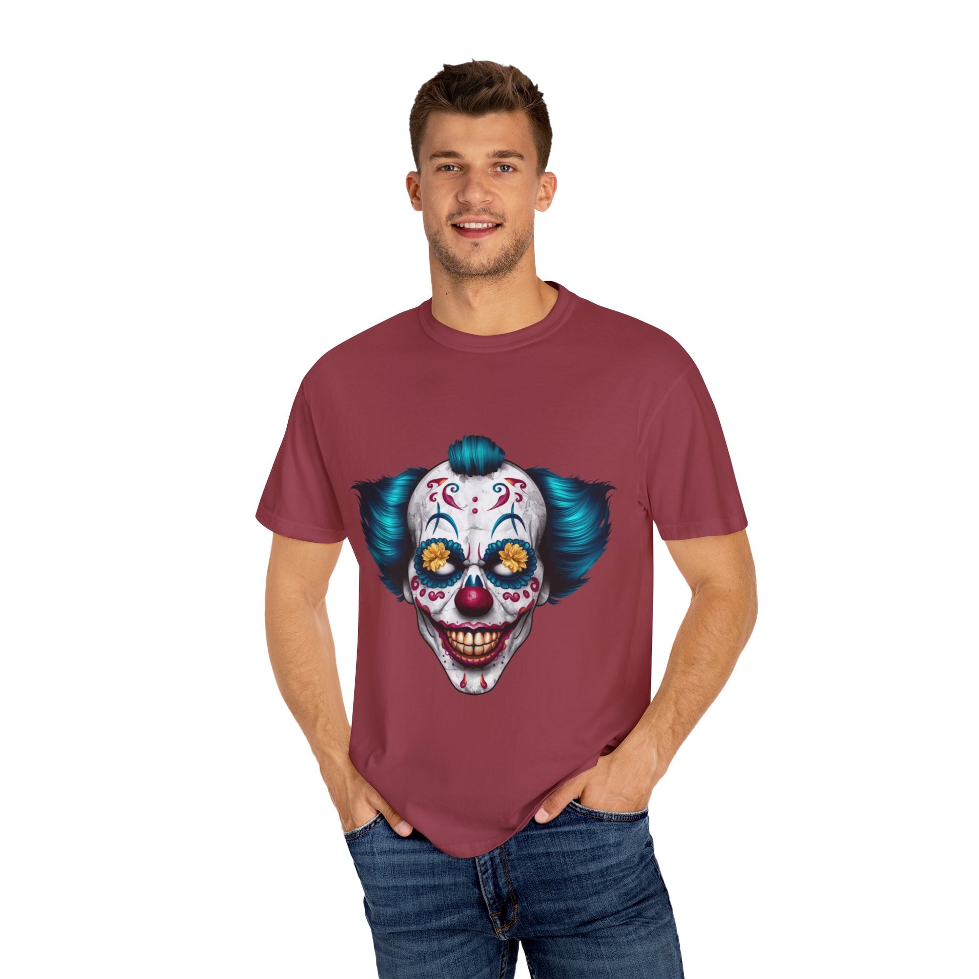Funny Horror Scary Clown Face Urban Sarcastic Graphic Unisex Garment Dyed T-shirt Cotton Funny Humorous Graphic Soft Premium Unisex Men Women Chili T-shirt Birthday Gift-36