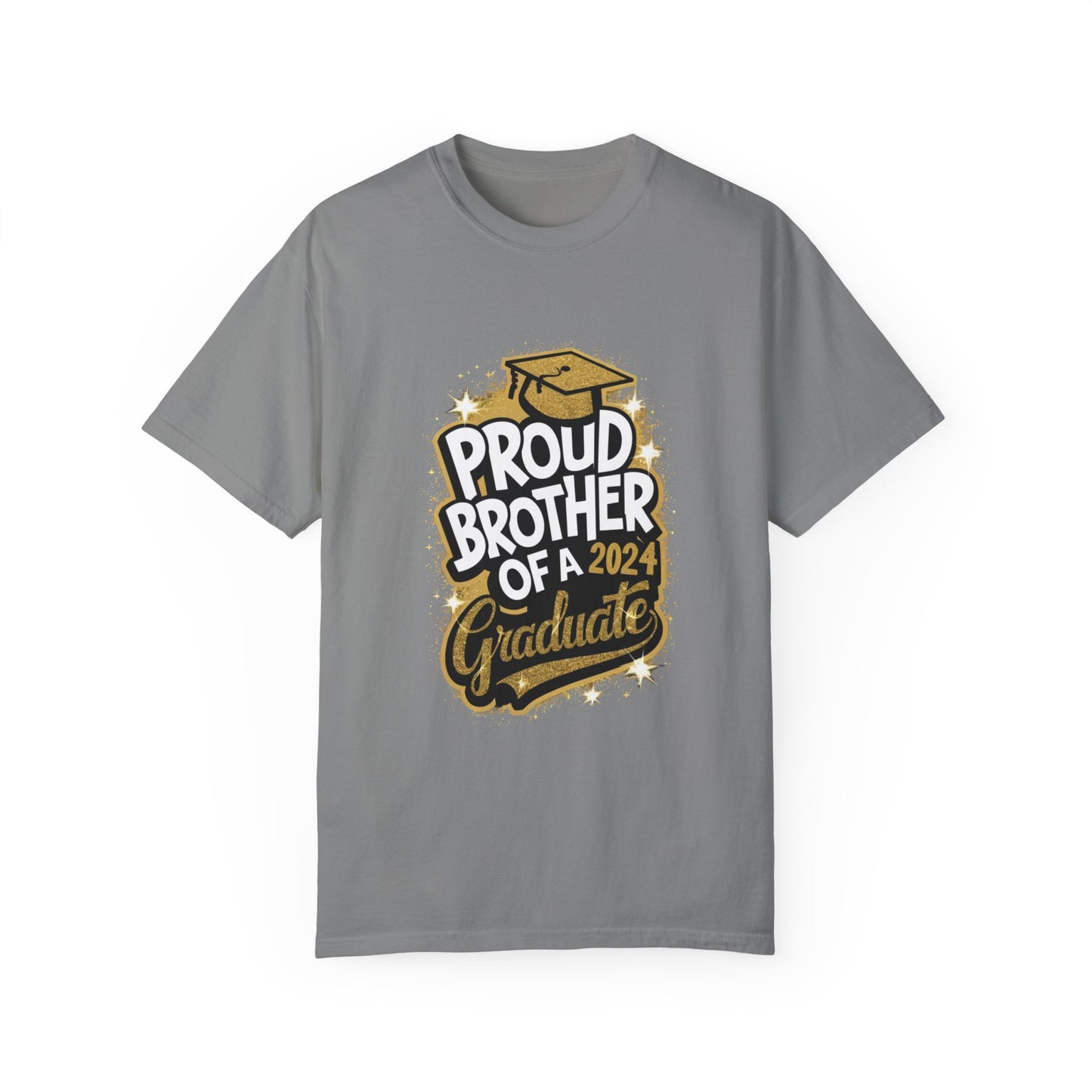 Proud Brother of a 2024 Graduate Unisex Garment-dyed T-shirt Cotton Funny Humorous Graphic Soft Premium Unisex Men Women Granite T-shirt Birthday Gift-4