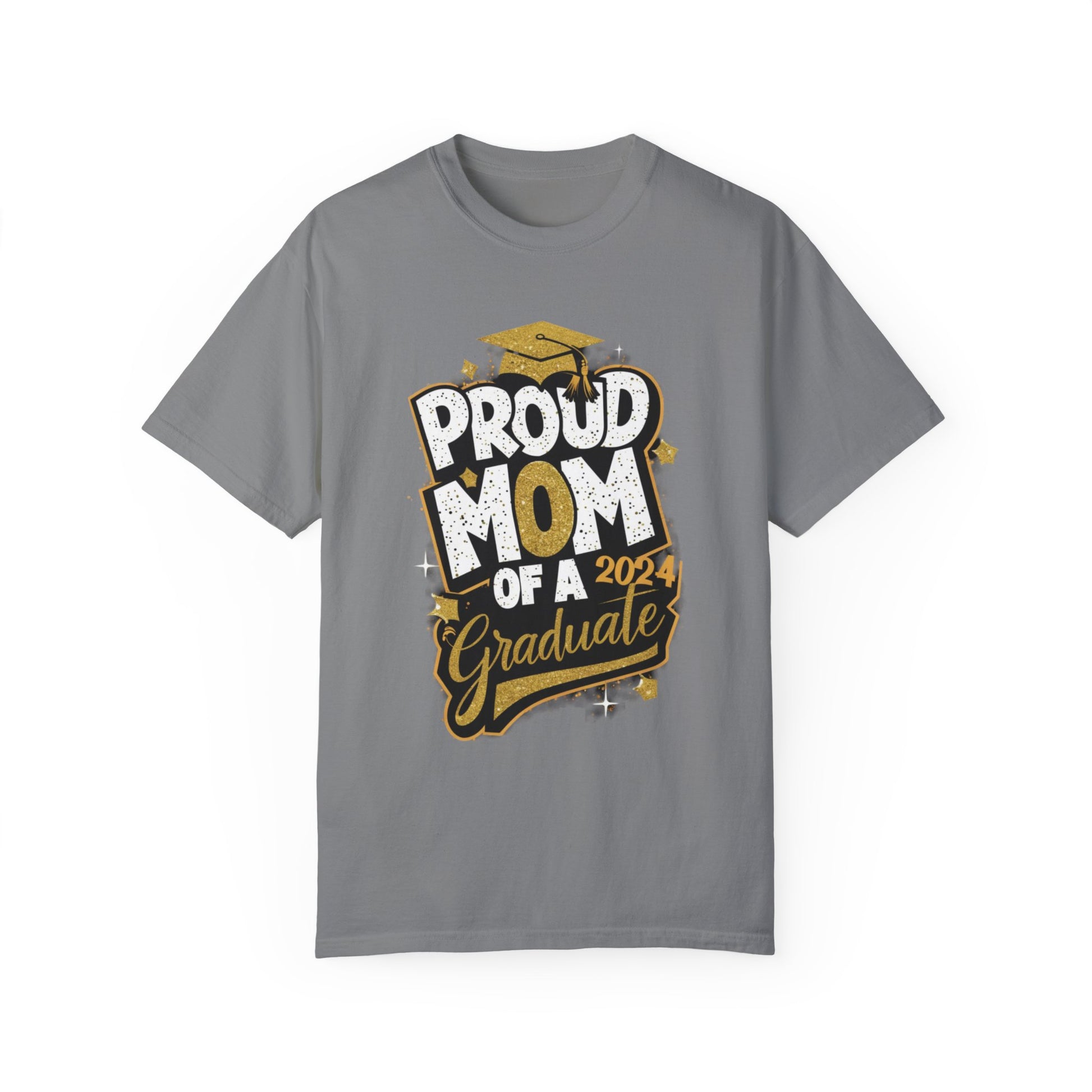 Proud Mom of a 2024 Graduate Unisex Garment-dyed T-shirt Cotton Funny Humorous Graphic Soft Premium Unisex Men Women Grey T-shirt Birthday Gift-9