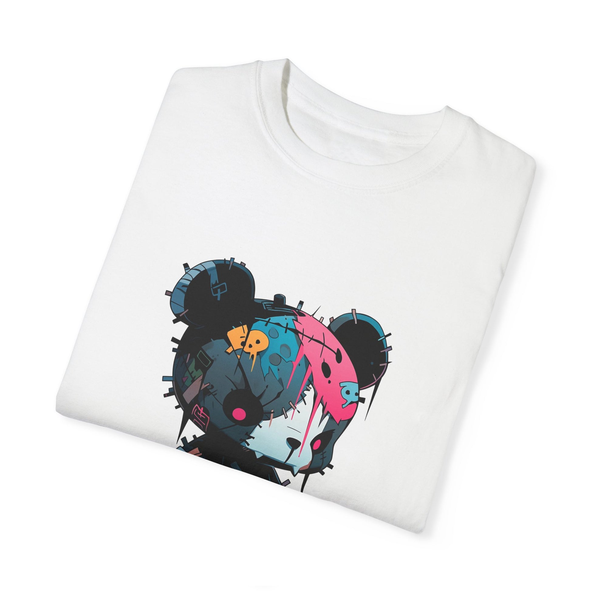 Hip Hop Teddy Bear Graphic Unisex Garment-dyed T-shirt Cotton Funny Humorous Graphic Soft Premium Unisex Men Women White T-shirt Birthday Gift-17