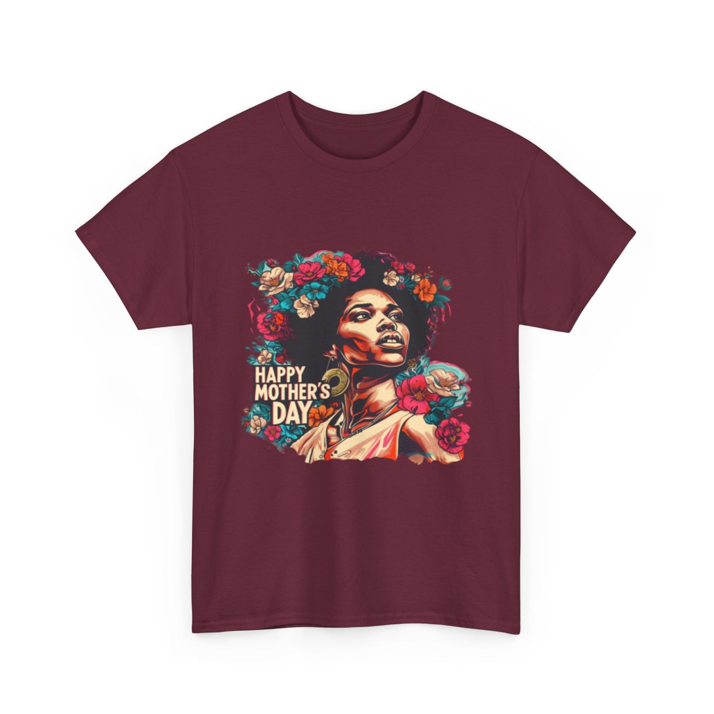 Happy Mother's Day African American Mom Graphic Unisex Heavy Cotton Tee Cotton Funny Humorous Graphic Soft Premium Unisex Men Women Maroon T-shirt Birthday Gift-27