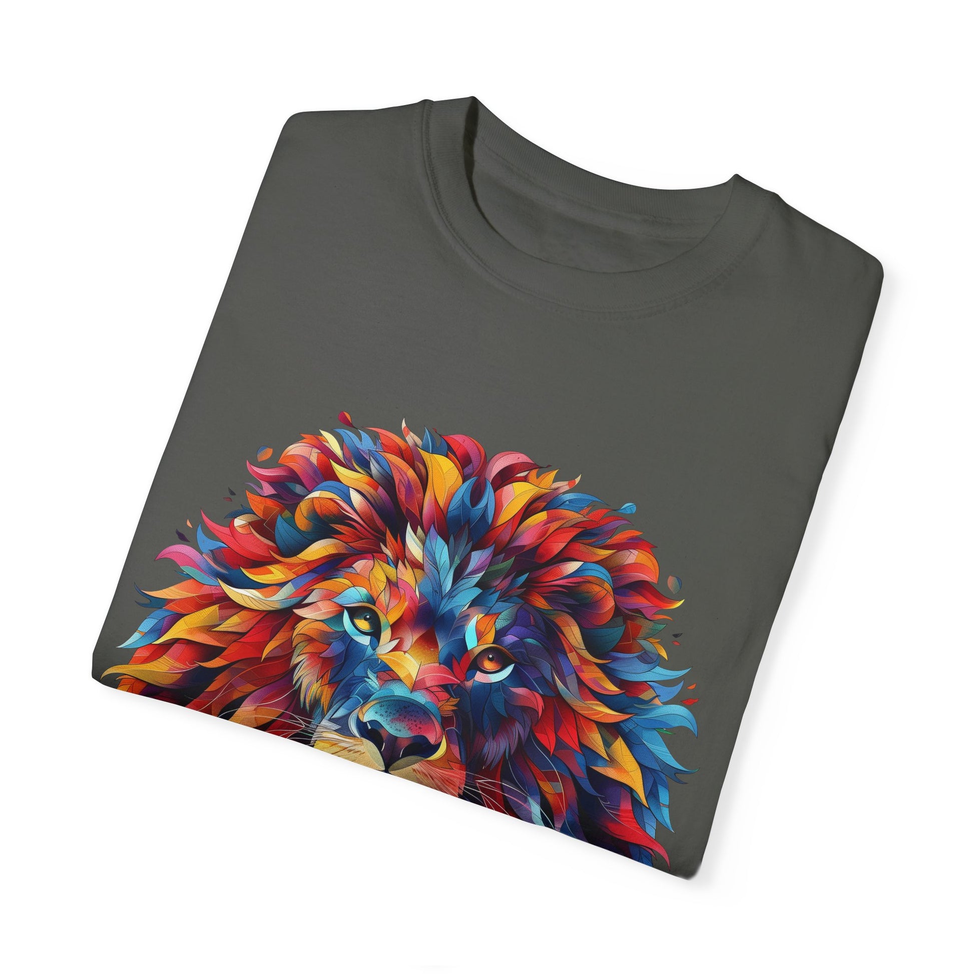 Lion Head Cool Graphic Design Novelty Unisex Garment-dyed T-shirt Cotton Funny Humorous Graphic Soft Premium Unisex Men Women Pepper T-shirt Birthday Gift-50