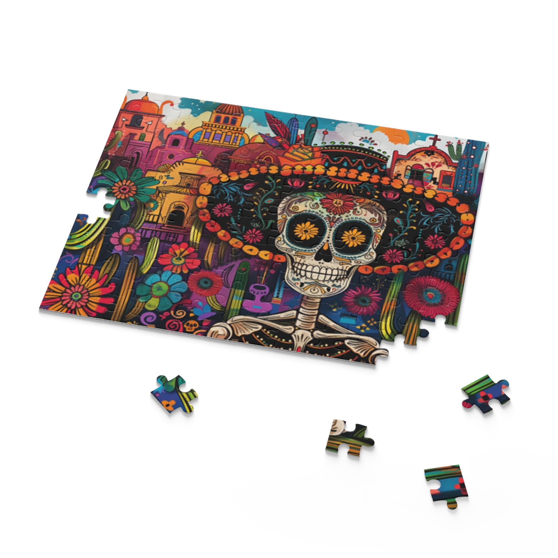 Mexican Art Day of the Dead Día de Muertos Jigsaw Puzzle Adult Birthday Business Jigsaw Puzzle Gift for Him Funny Humorous Indoor Outdoor Game Gift For Her Online-7