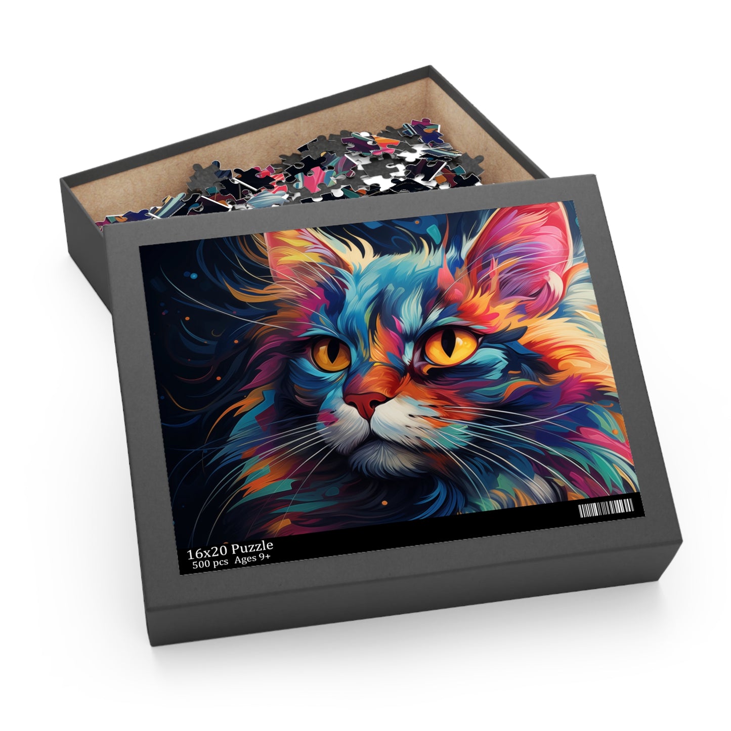 Watercolor Abstract Cat Jigsaw Puzzle for Boys, Girls, Kids Adult Birthday Business Jigsaw Puzzle Gift for Him Funny Humorous Indoor Outdoor Game Gift For Her Online-4