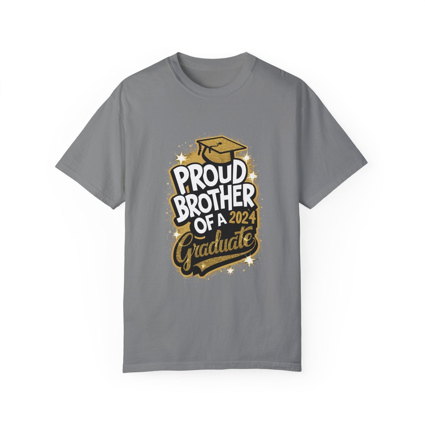 Proud Brother of a 2024 Graduate Unisex Garment-dyed T-shirt Cotton Funny Humorous Graphic Soft Premium Unisex Men Women Grey T-shirt Birthday Gift-9