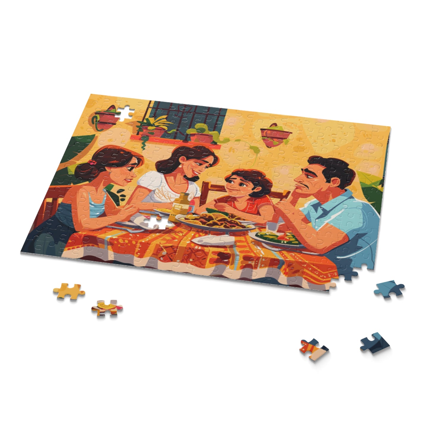 Mexican Art Family Sitting Retro Jigsaw Puzzle Adult Birthday Business Jigsaw Puzzle Gift for Him Funny Humorous Indoor Outdoor Game Gift For Her Online-9