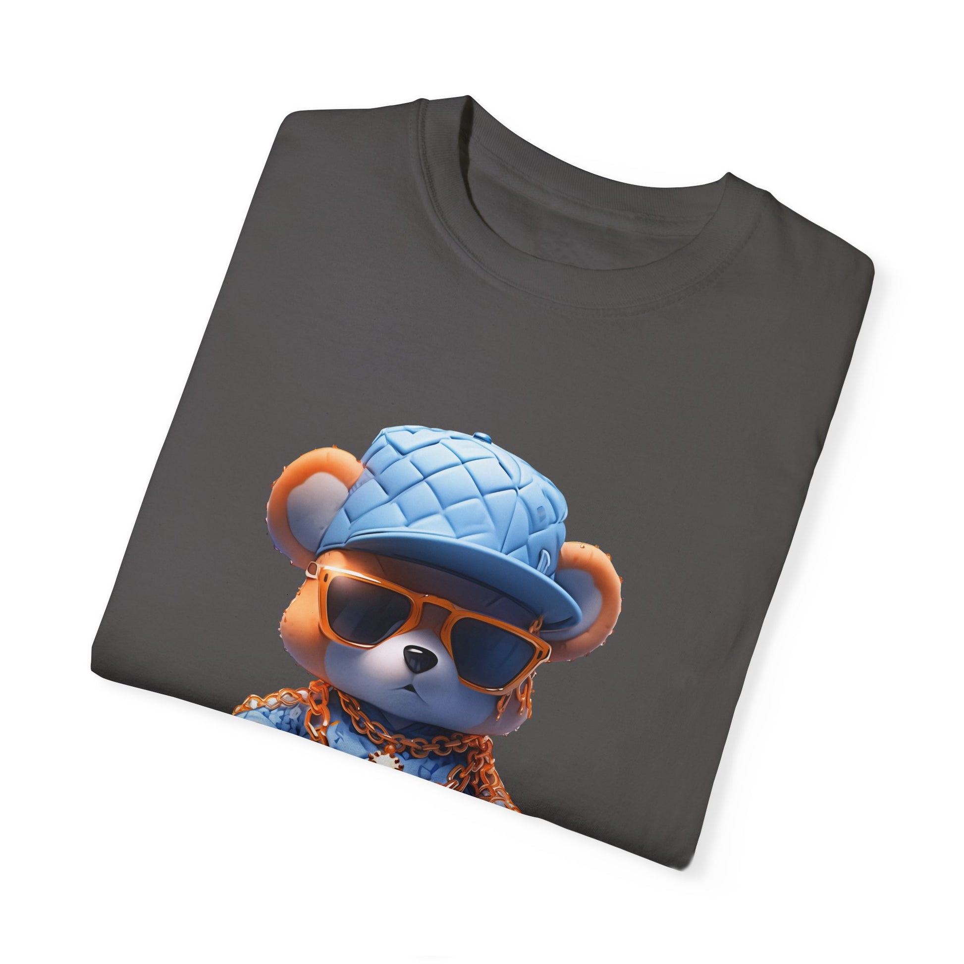 Hip Hop Teddy Bear Graphic Unisex Garment-dyed T-shirt Cotton Funny Humorous Graphic Soft Premium Unisex Men Women Graphite T-shirt Birthday Gift-38