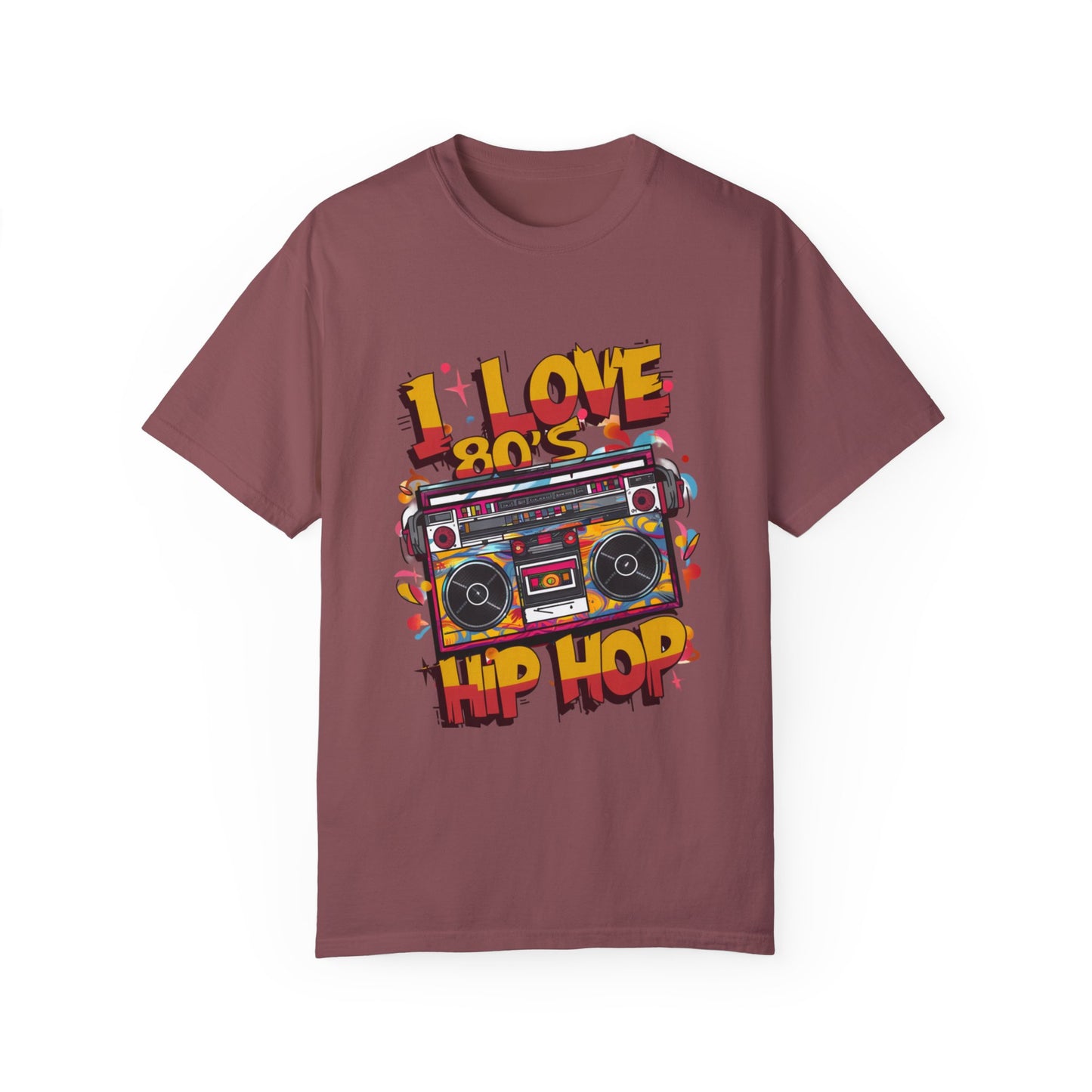 I Love 80's Hip Hop Graphic Unisex Garment-dyed T-shirt Cotton Funny Humorous Graphic Soft Premium Unisex Men Women Brick T-shirt Birthday Gift-5