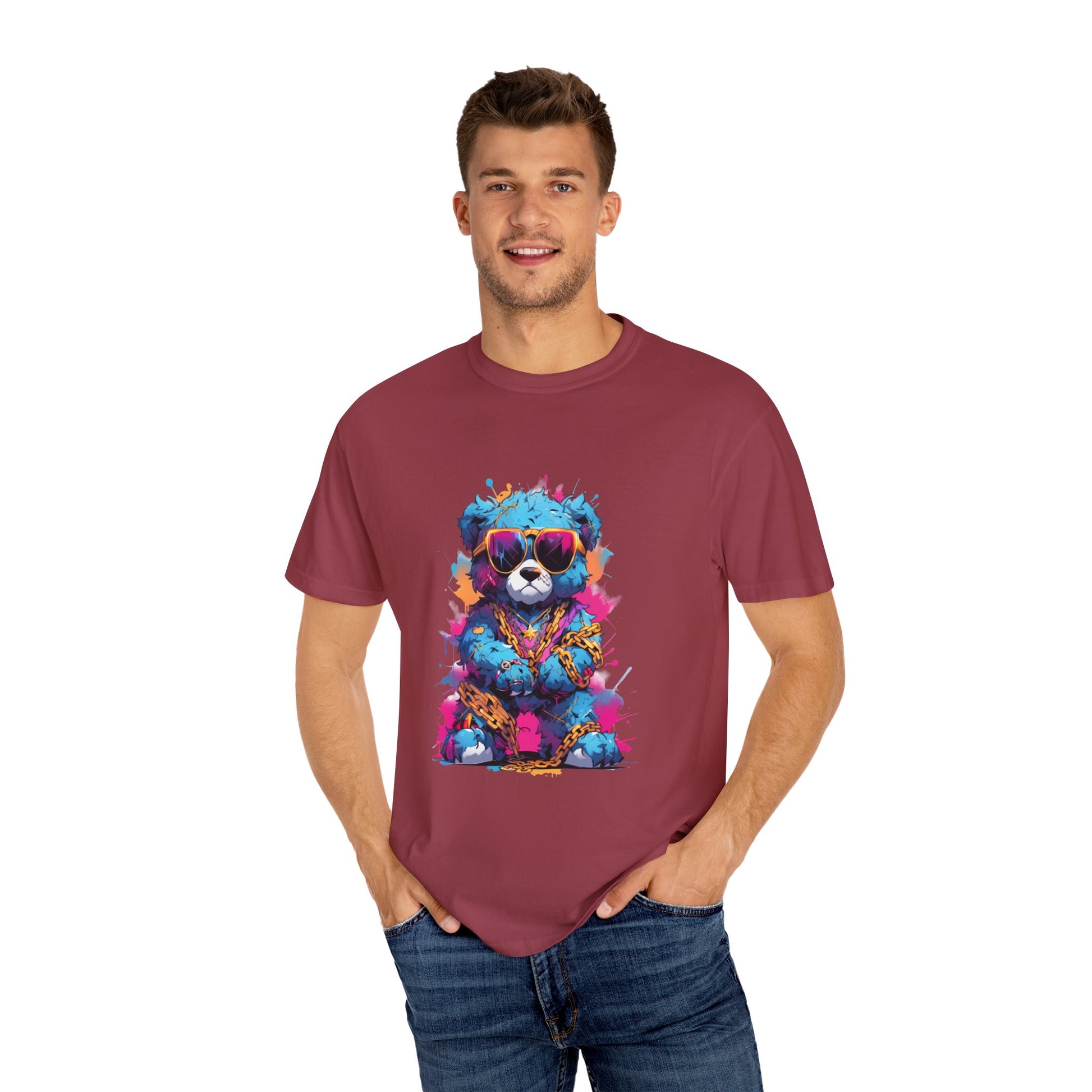 Hip Hop Teddy Bear Graphic Unisex Garment-dyed T-shirt Cotton Funny Humorous Graphic Soft Premium Unisex Men Women Chili T-shirt Birthday Gift-36